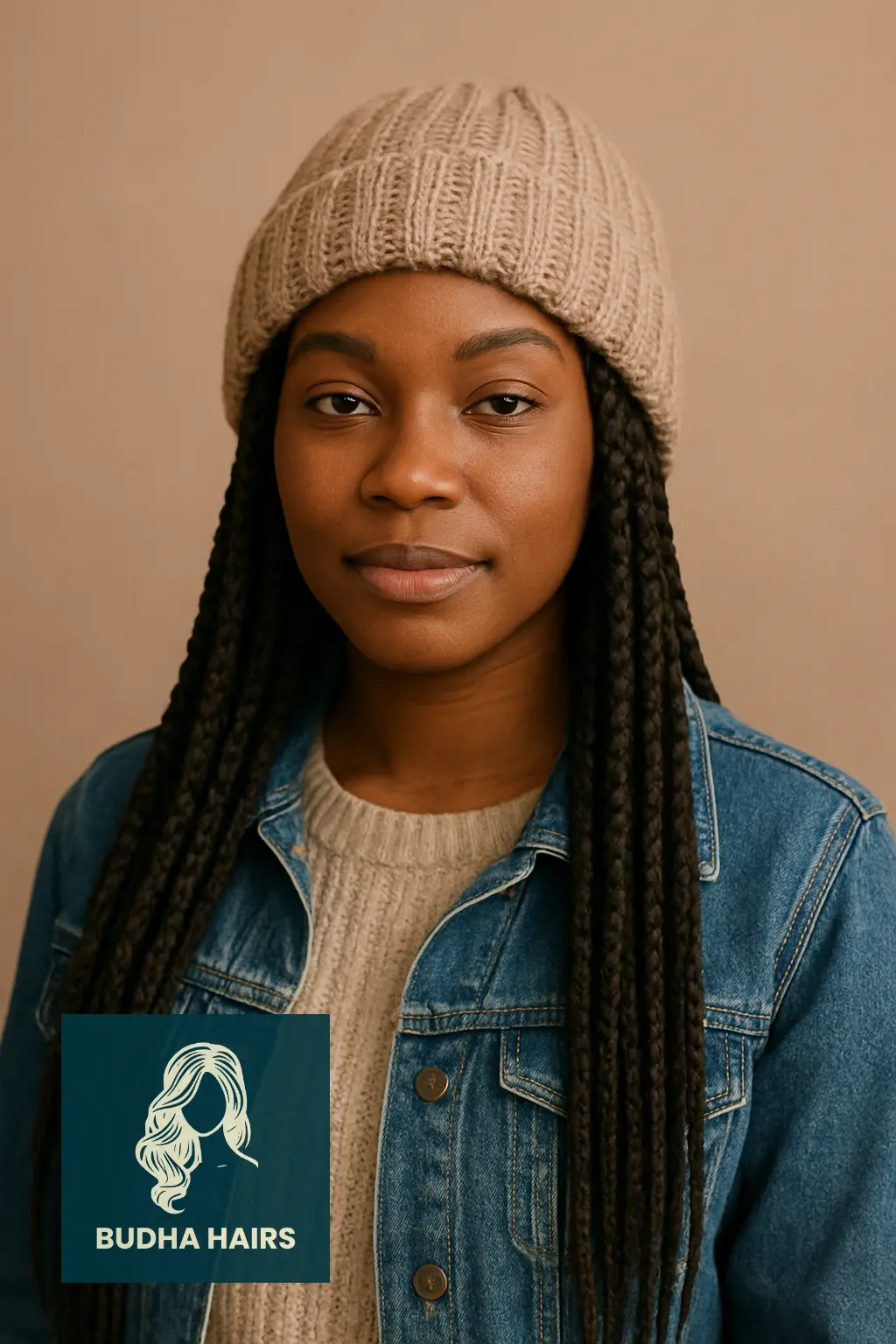 Classic Box Braids with Cozy Beanie