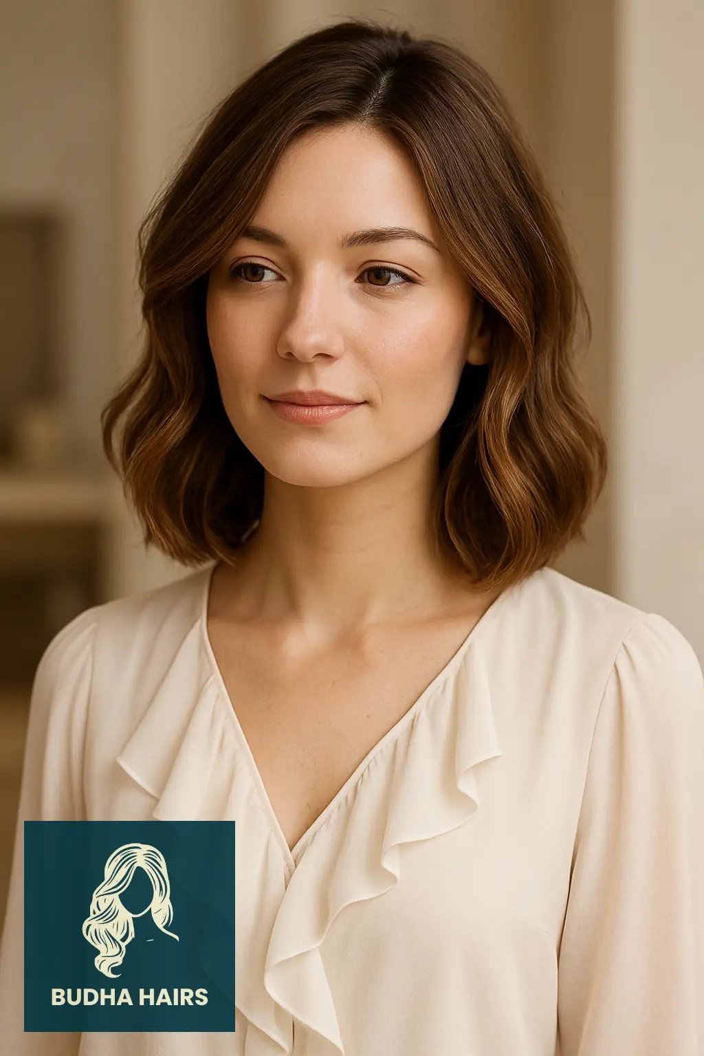 30 Flattering Hairstyles for Thin Wavy Hair 21 Collarbone-Length Waves with Subtle Layers