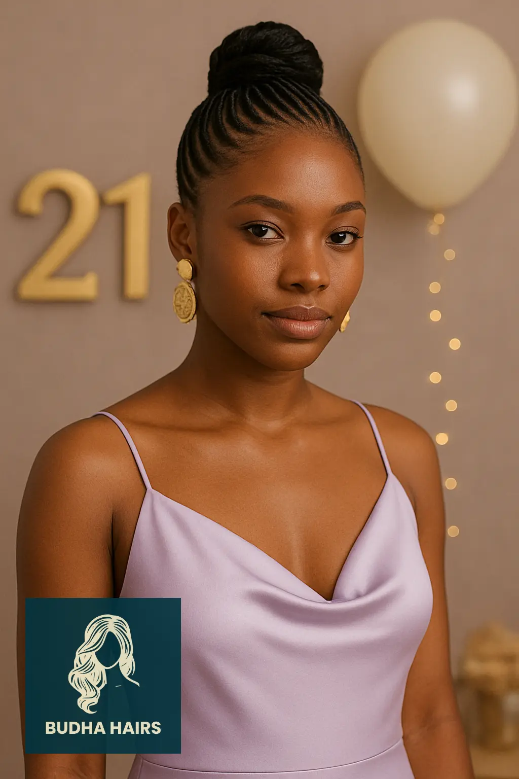 Cornrows into High Bun