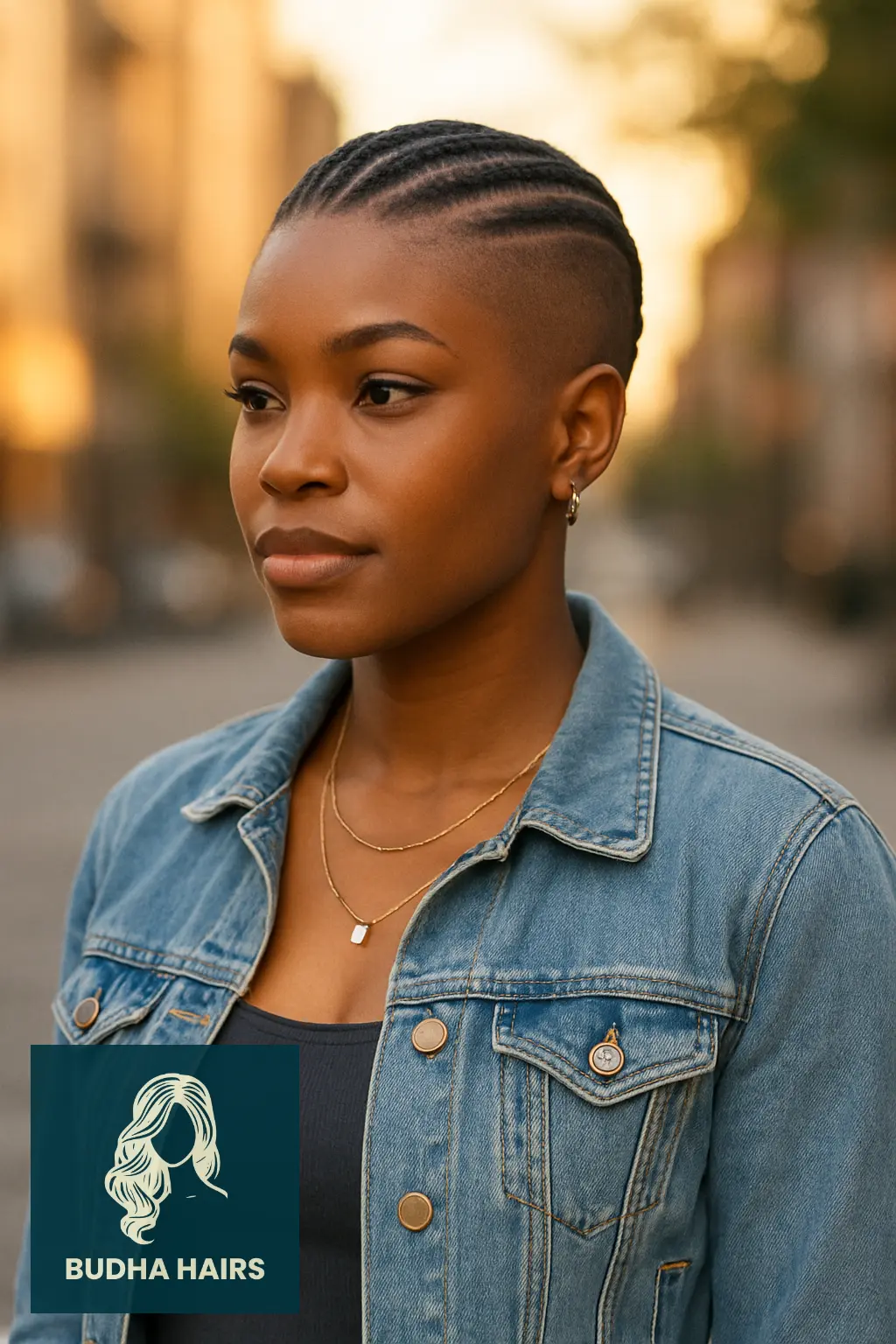 30 Bold One Side Shaved Hairstyles for Black Women 13 Cornrows with Shaved Side