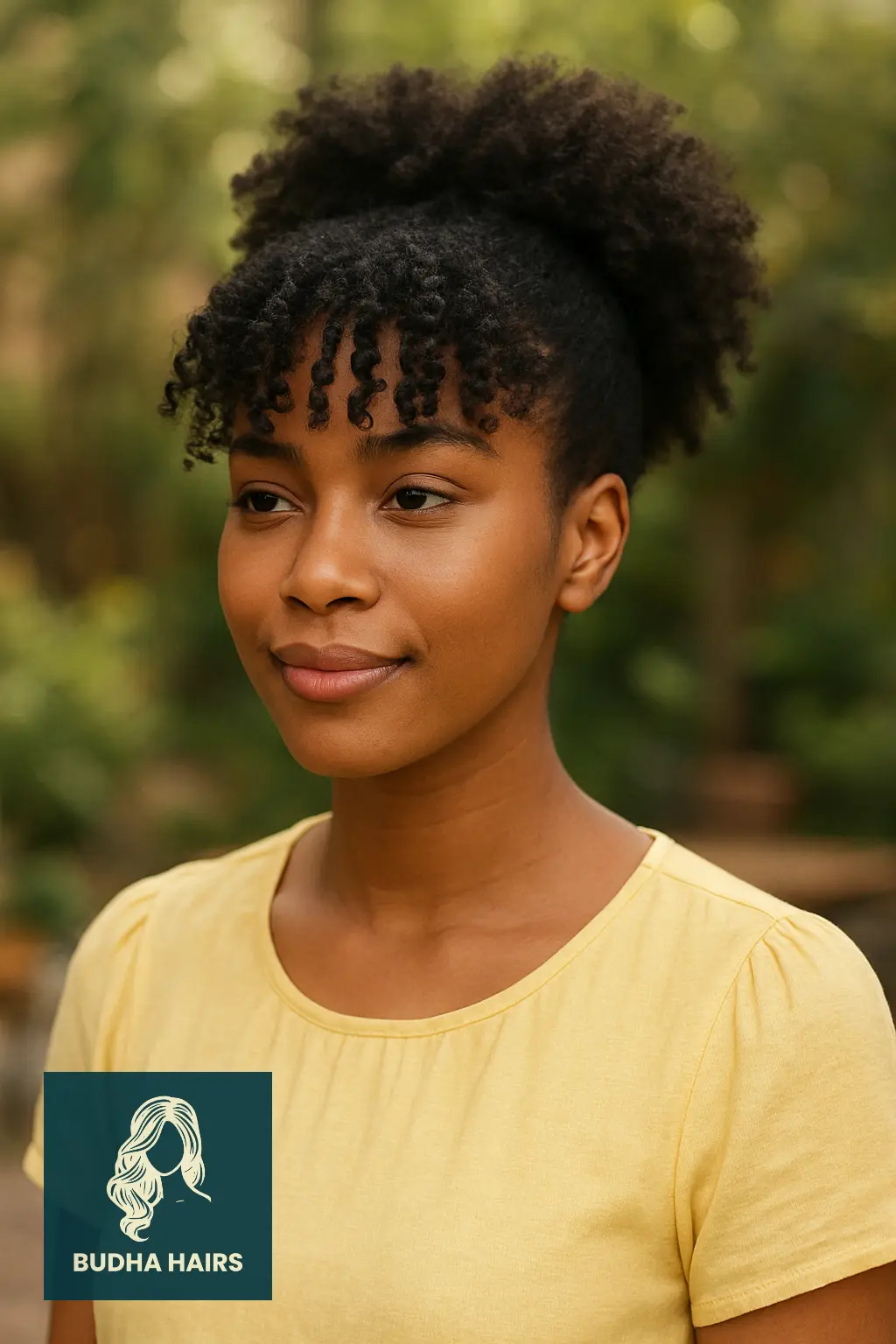 30 Stunning Awkward Length 4C Hairstyles to Try in 2025 28 Curly Bangs with Puff Back