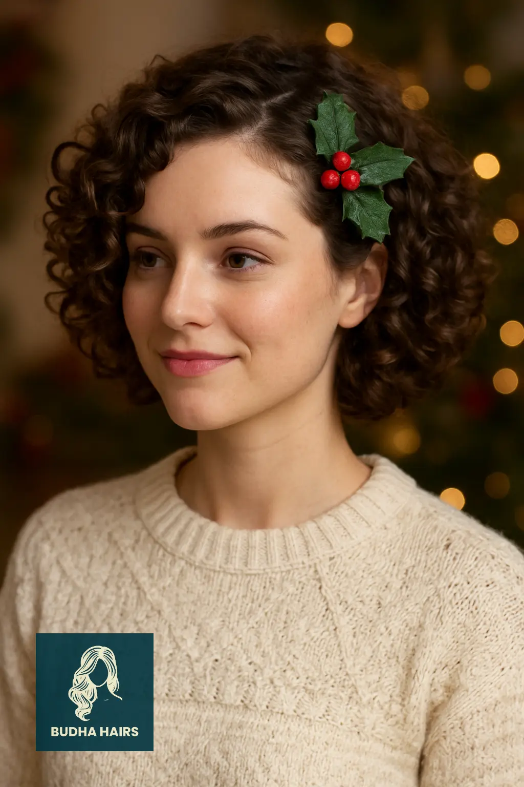 Curly Bob with Holly Clips