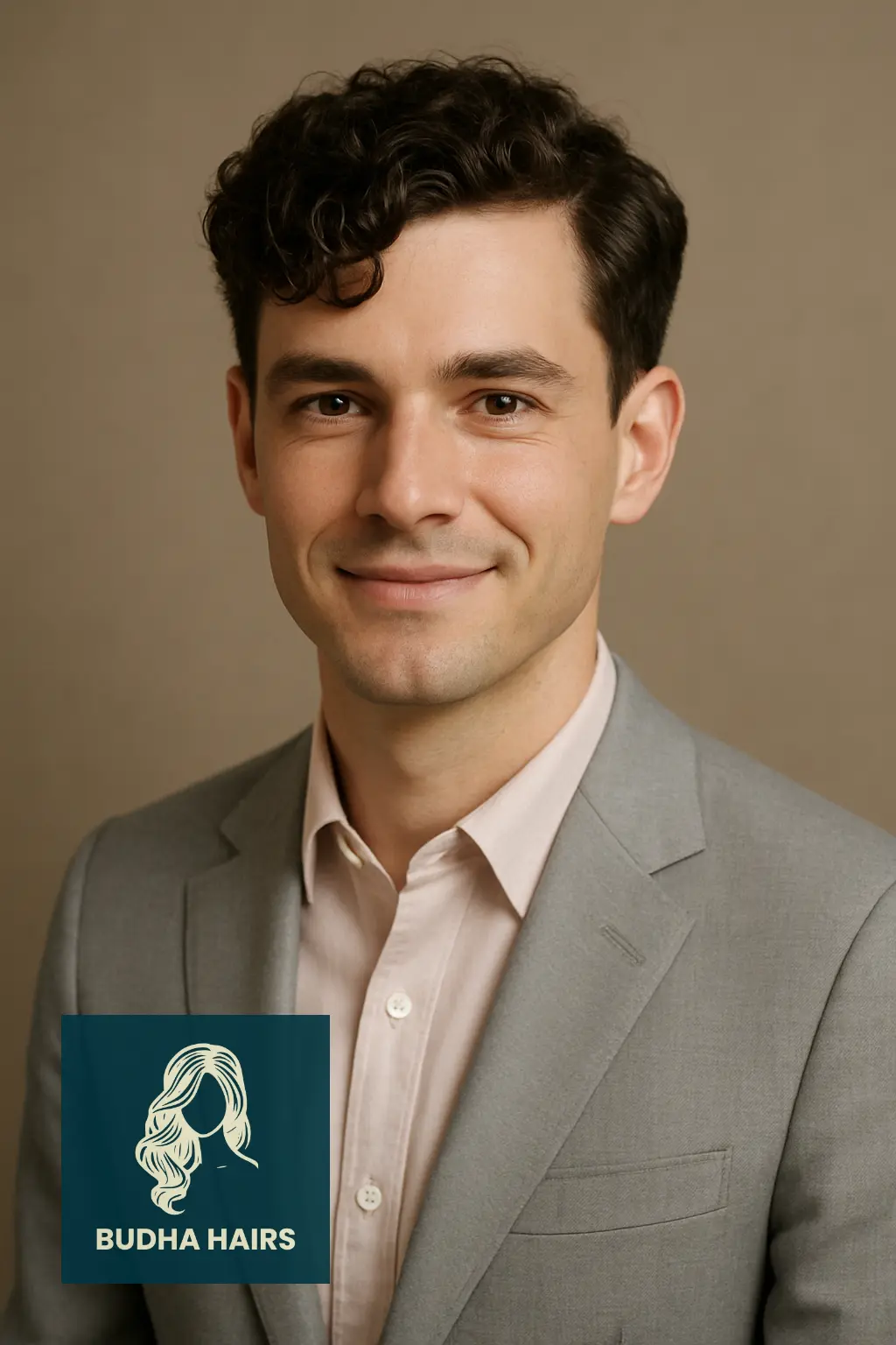 Curly Hair Side Part Look