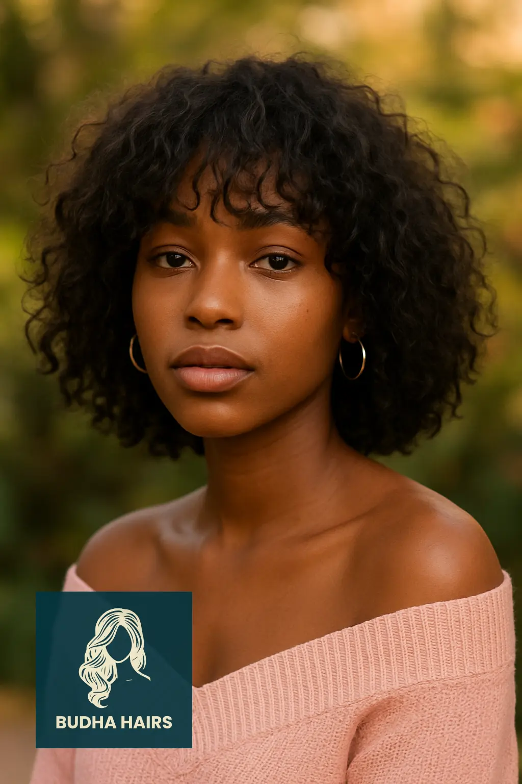Curly Lob with Shaggy Bangs
