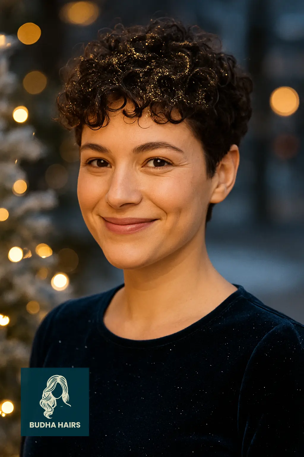 Curly Pixie with Glitter Roots
