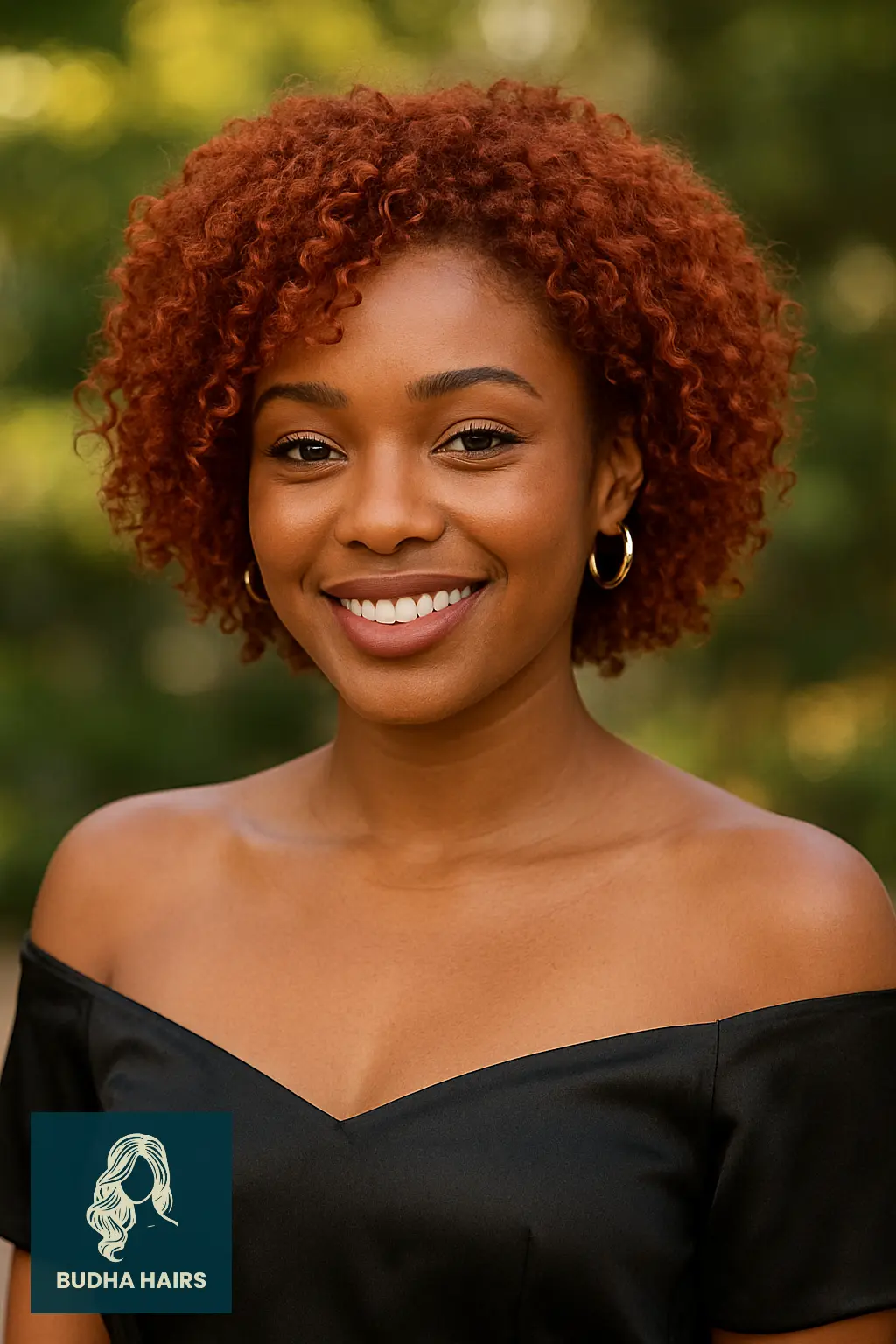 Curly Red Bob with Defined Coils