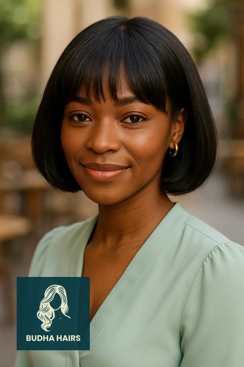 Curved Bob with Tapered Bangs