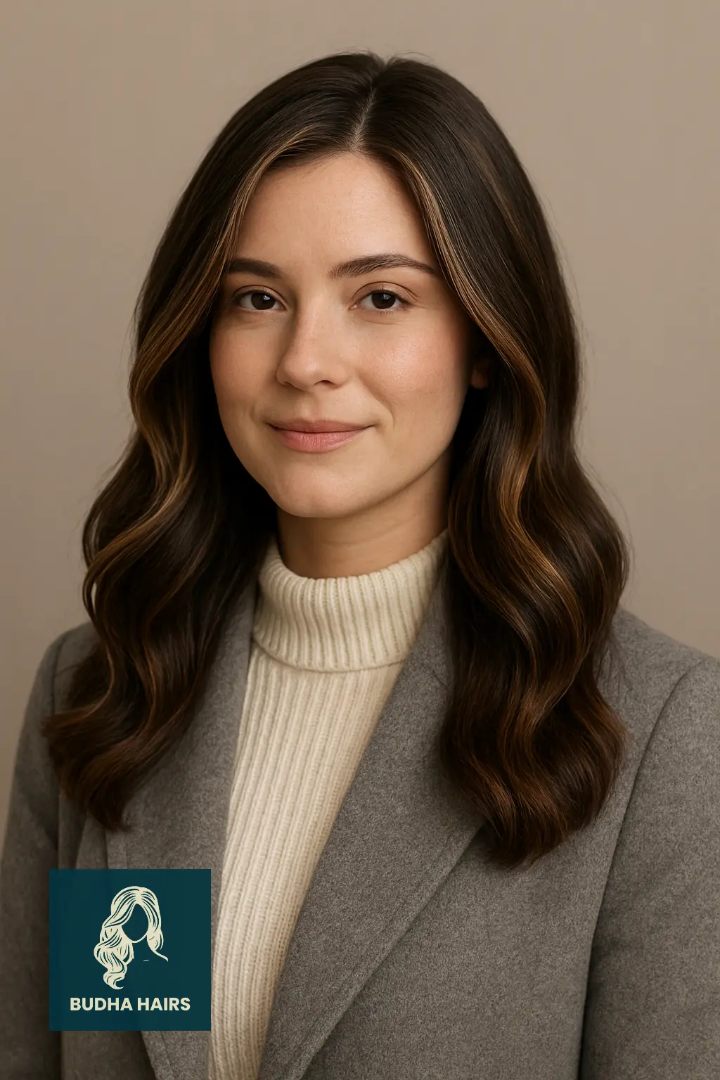 Dark Brunette with Champagne Highlights