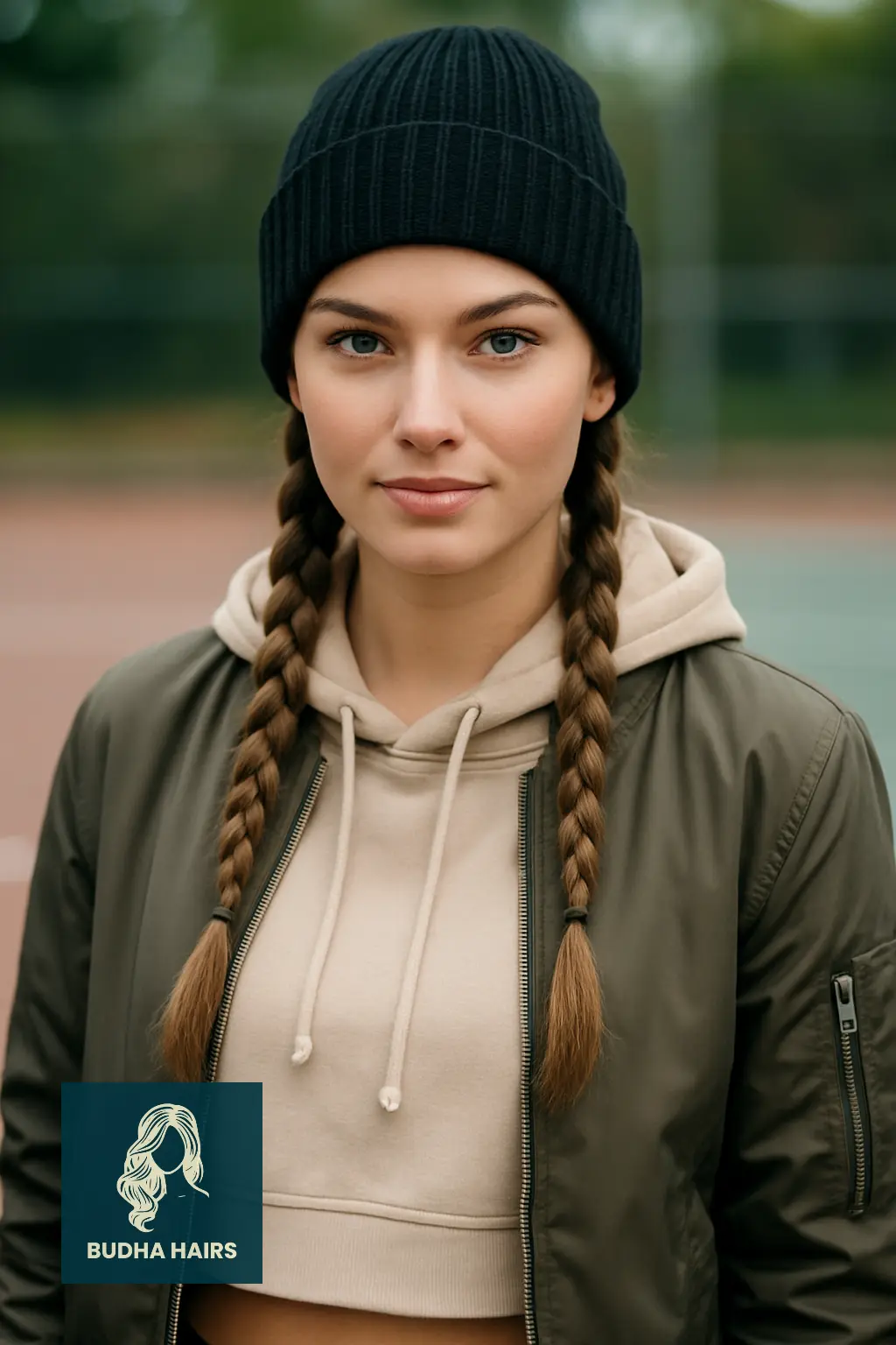 Double Dutch Braids with Fitted Beanie