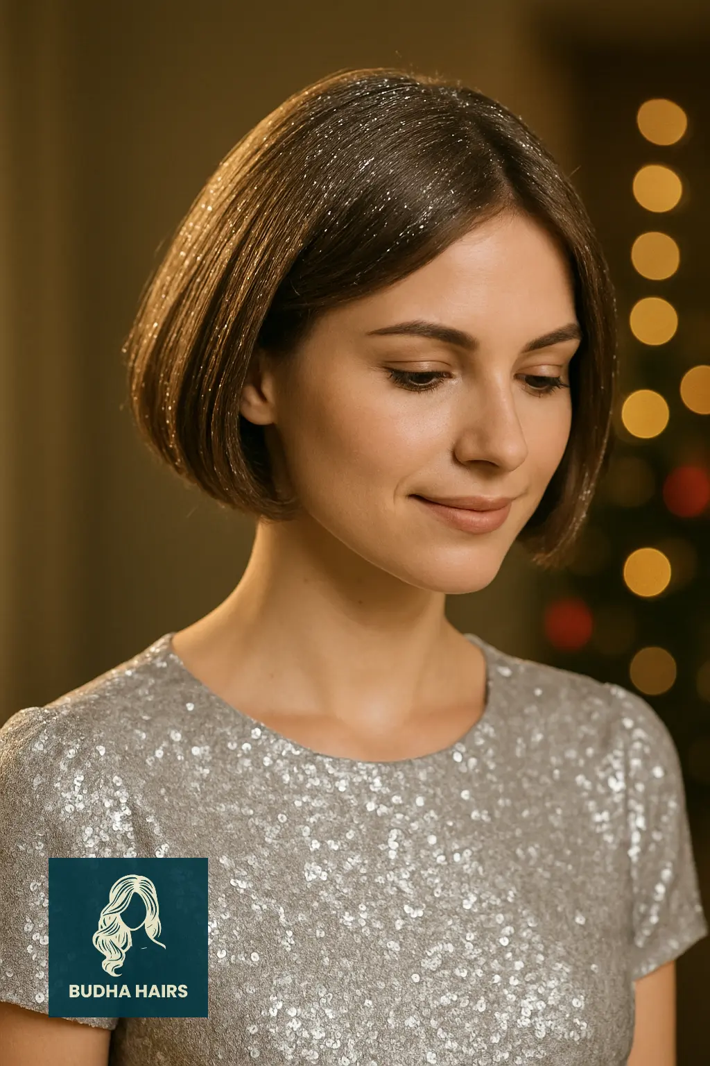 Faux Bob with Glitter Spray