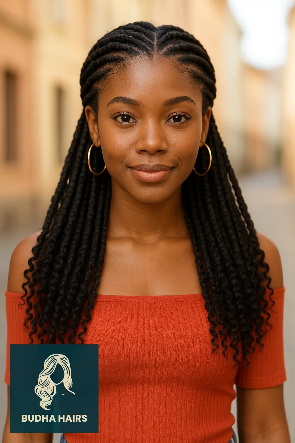 30 Beautiful Protective Hairstyles for Curly Hair 18 Feed-In Braids with Curly Ends