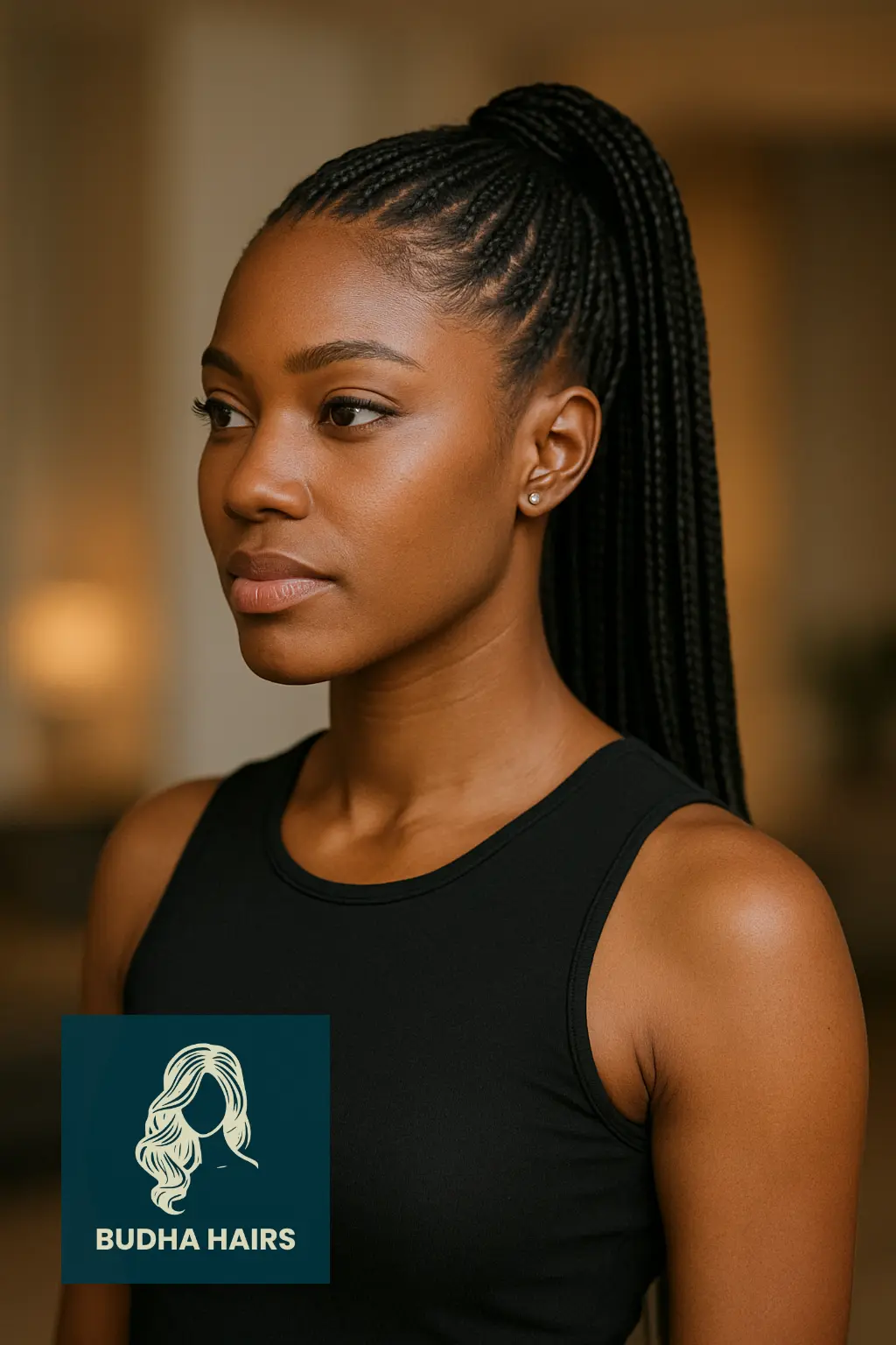 Feed-In Ponytail Braids for Sleekness