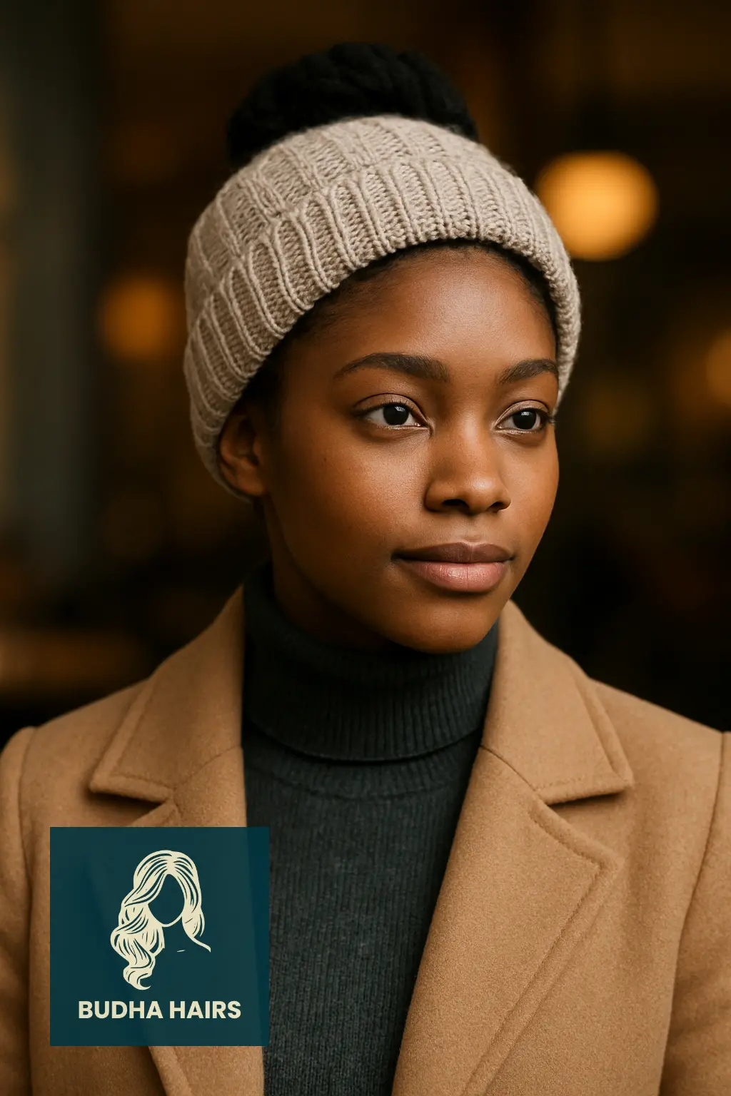  Flat Twist Updo with Cozy Hat
