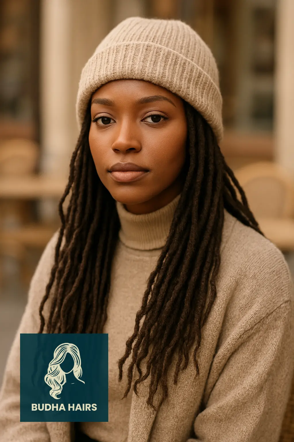 Goddess Locs with Cozy Beanie