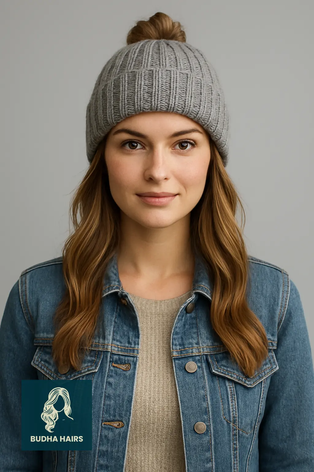 Half-Up Bun with Beanie