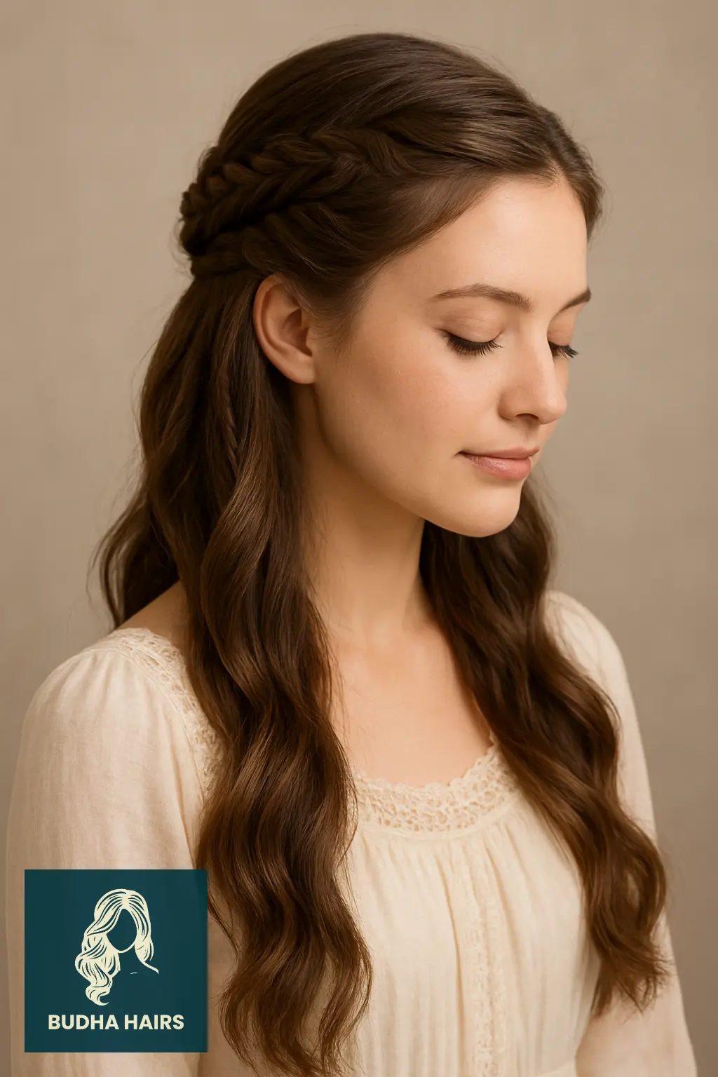 30 Stunning Half-Up Fishtail Braid Hairstyles to Try in 2026 24 Half-Up Fishtail with Braided Detail