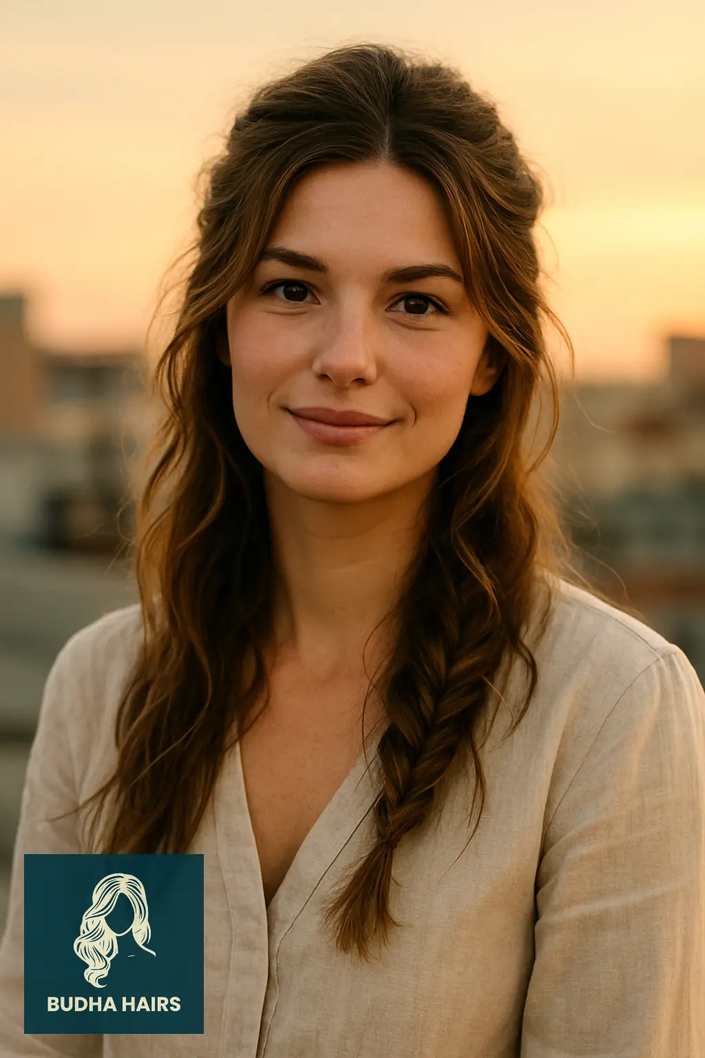 30 Stunning Half-Up Fishtail Braid Hairstyles to Try in 2026 10 Half-Up Fishtail with Messy Texture