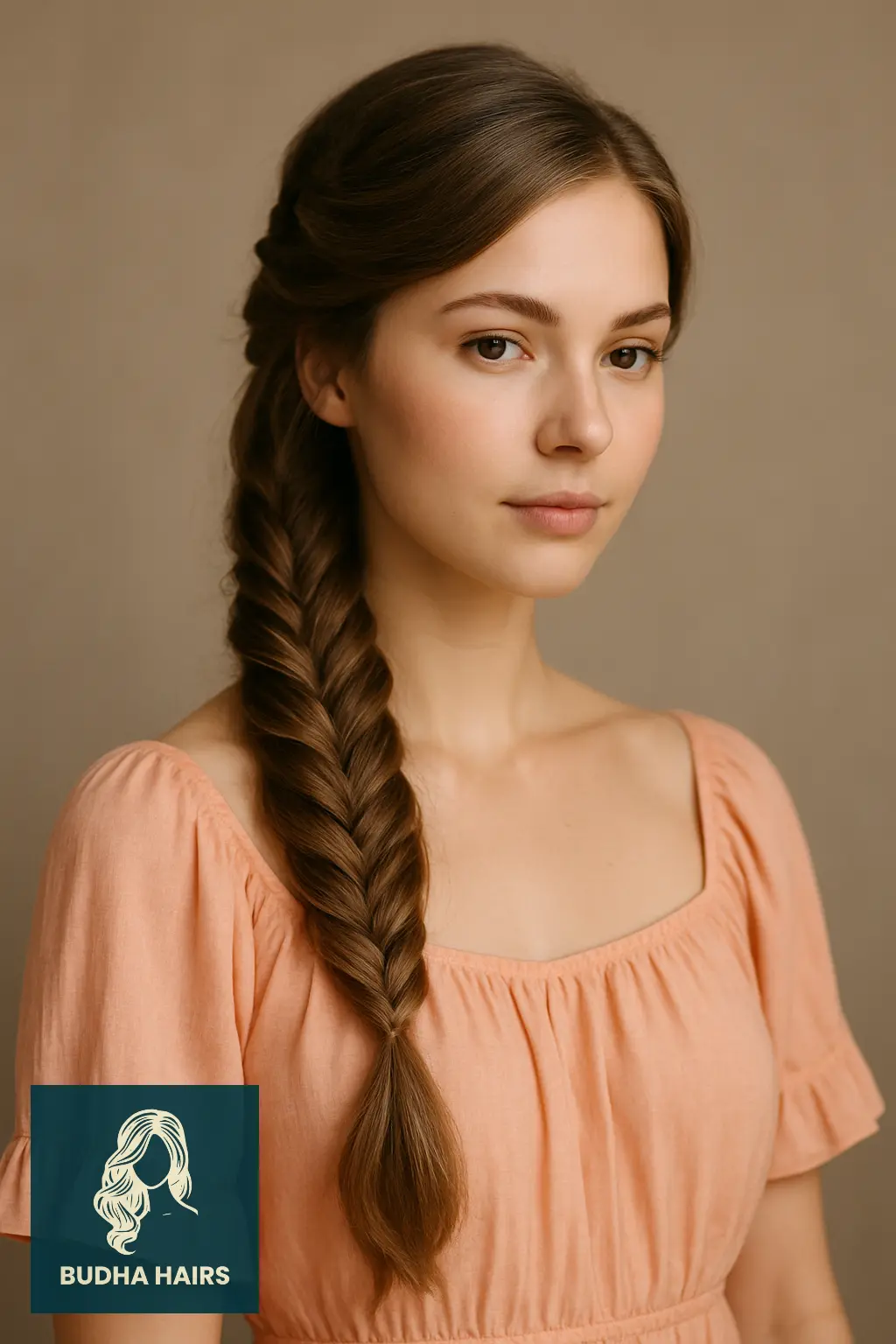 30 Stunning Half-Up Fishtail Braid Hairstyles to Try in 2026 15 Half-Up Fishtail with Side Swept Finish