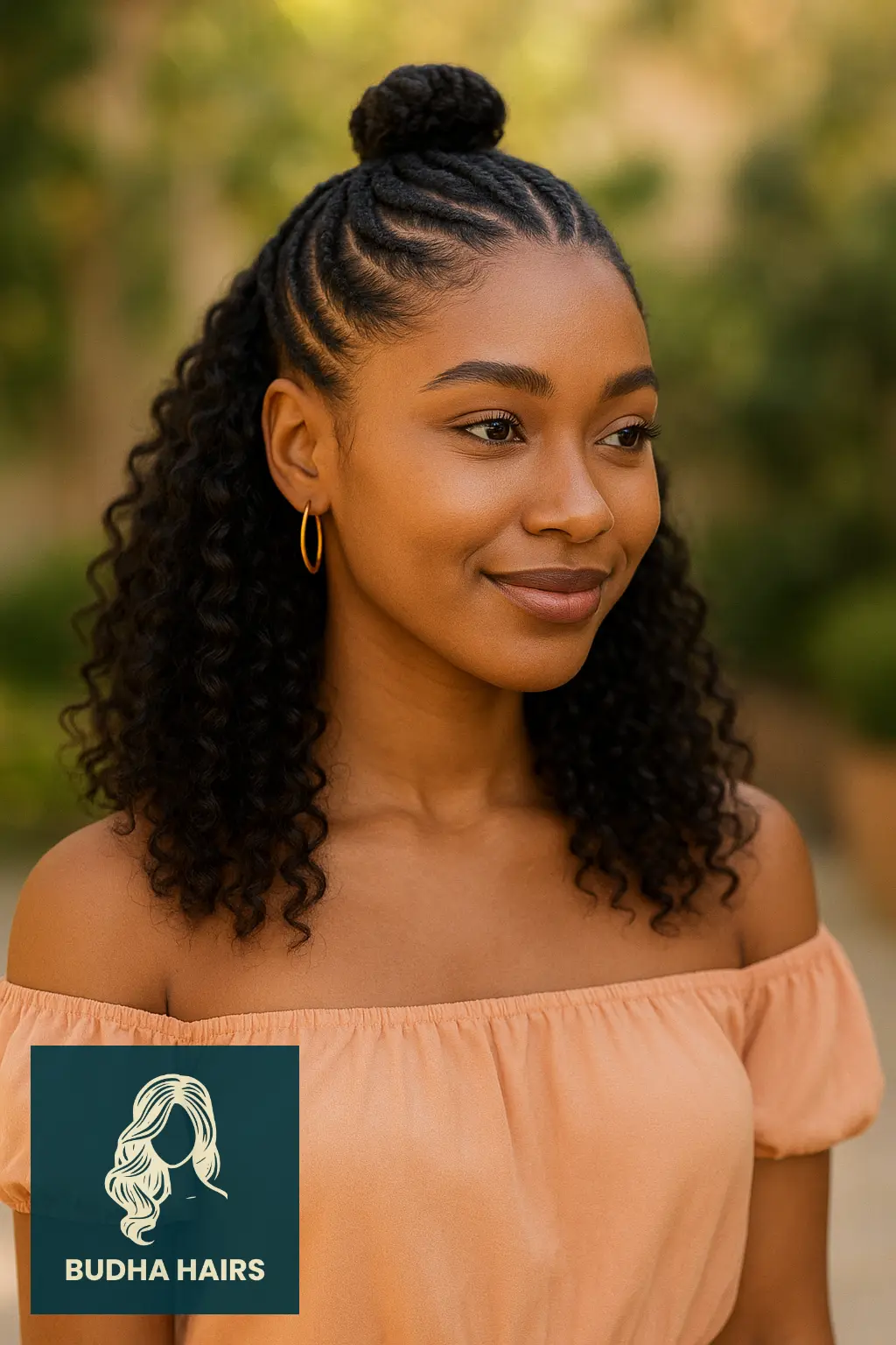 30 Beautiful Protective Hairstyles for Curly Hair 26 Half-Up Half-Down Protective Style