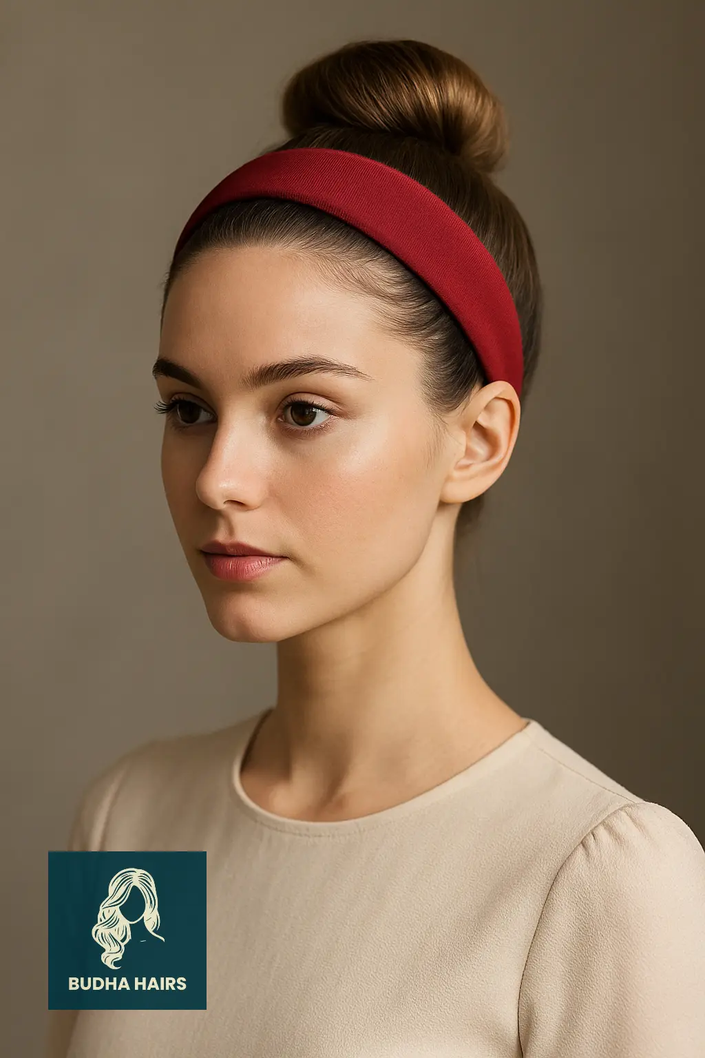 High Bun with Bold Thick Headband