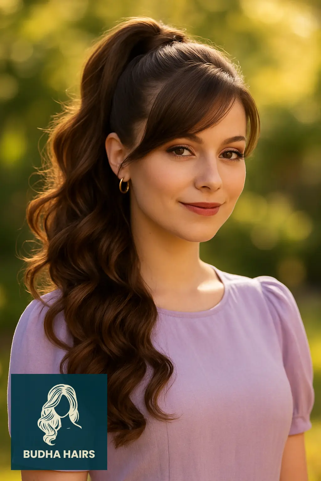 32 Gorgeous Weave Ponytail Hairstyles with Bangs for Every Occasion 21 High Ponytail with Side Bangs and Curls