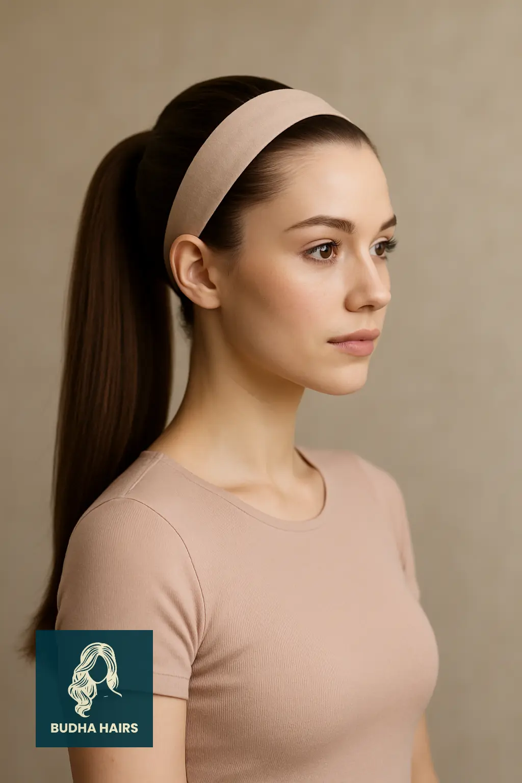 High Ponytail with Thick Headband