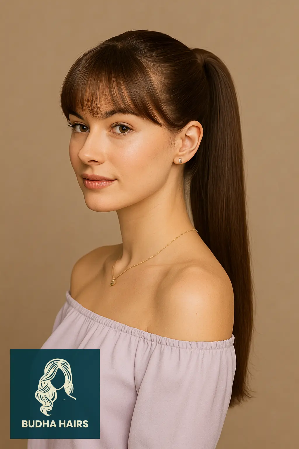 32 Gorgeous Weave Ponytail Hairstyles with Bangs for Every Occasion 13 High Wrapped Weave Ponytail with Bangs