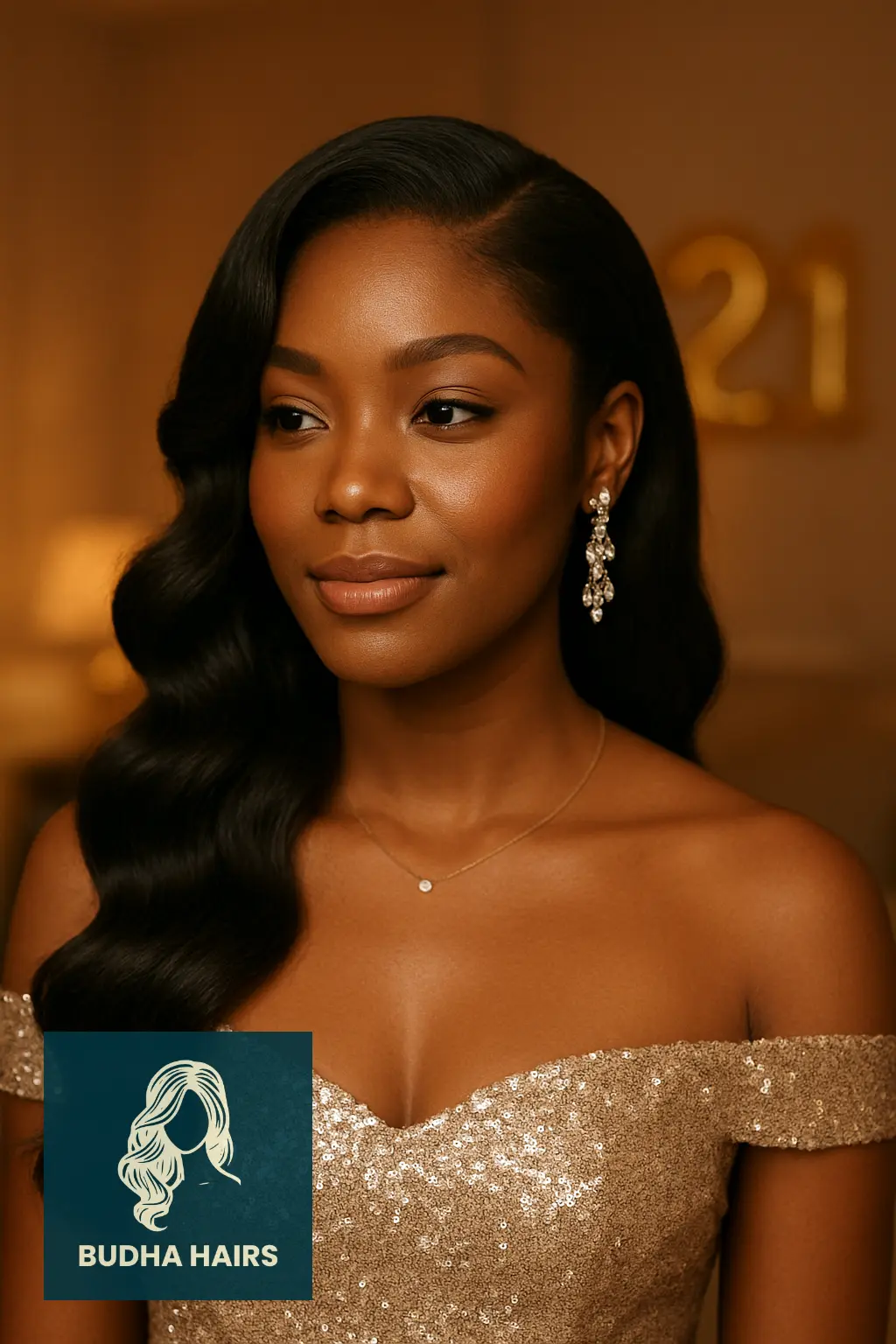 Hollywood Waves with Side Part