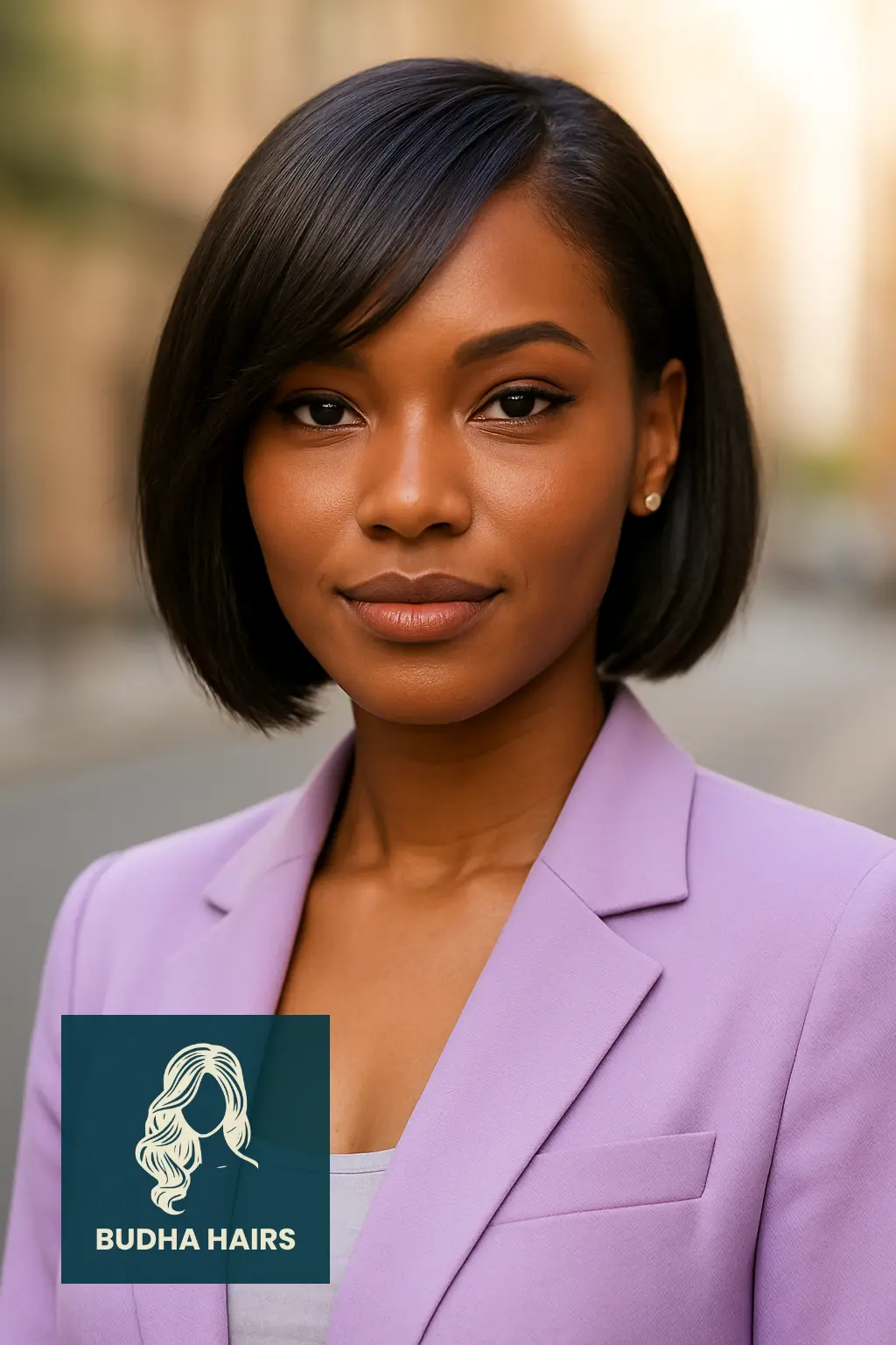 Inverted Bob with Side-Swept Bangs