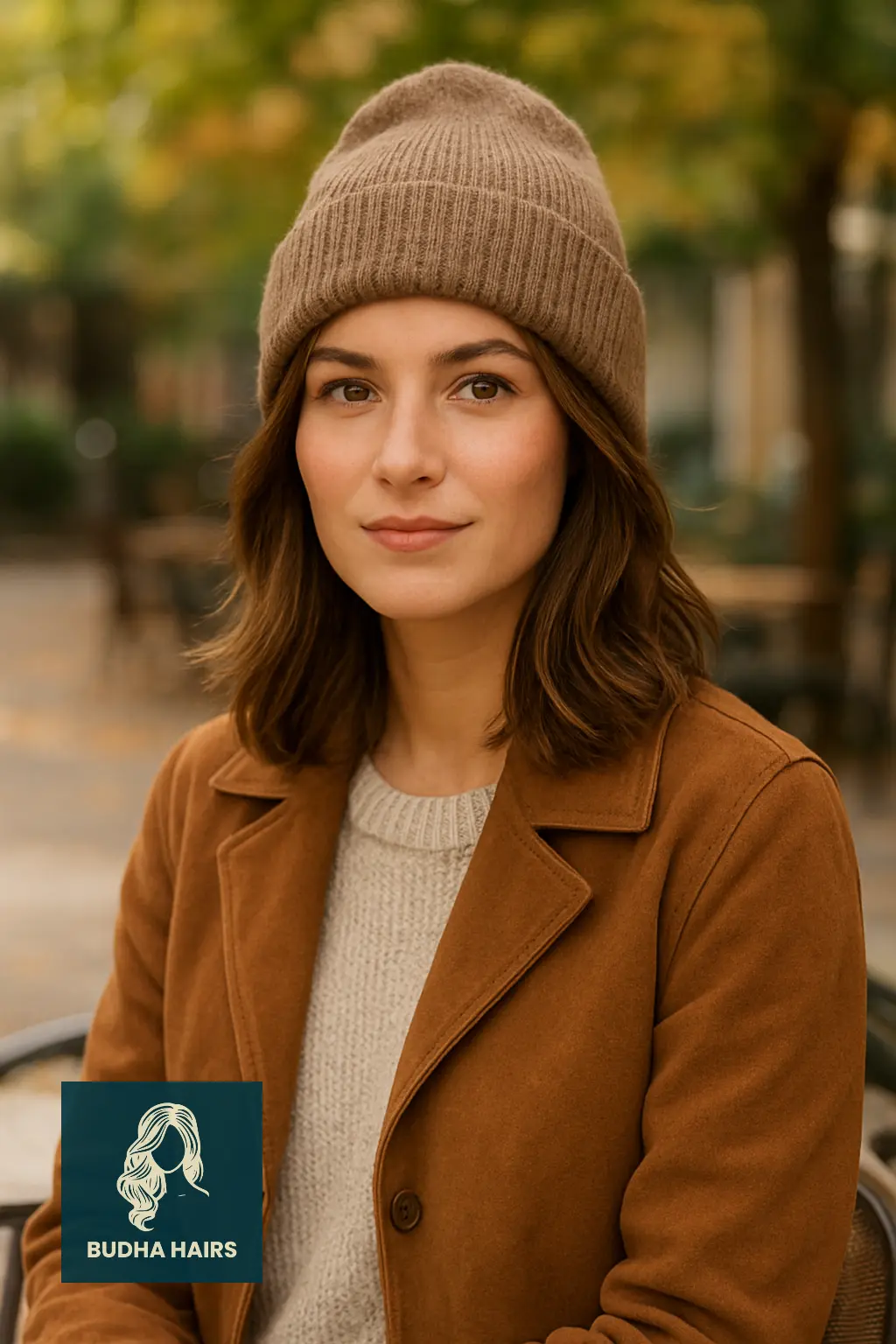 Layered Hair with Beanie Accent
