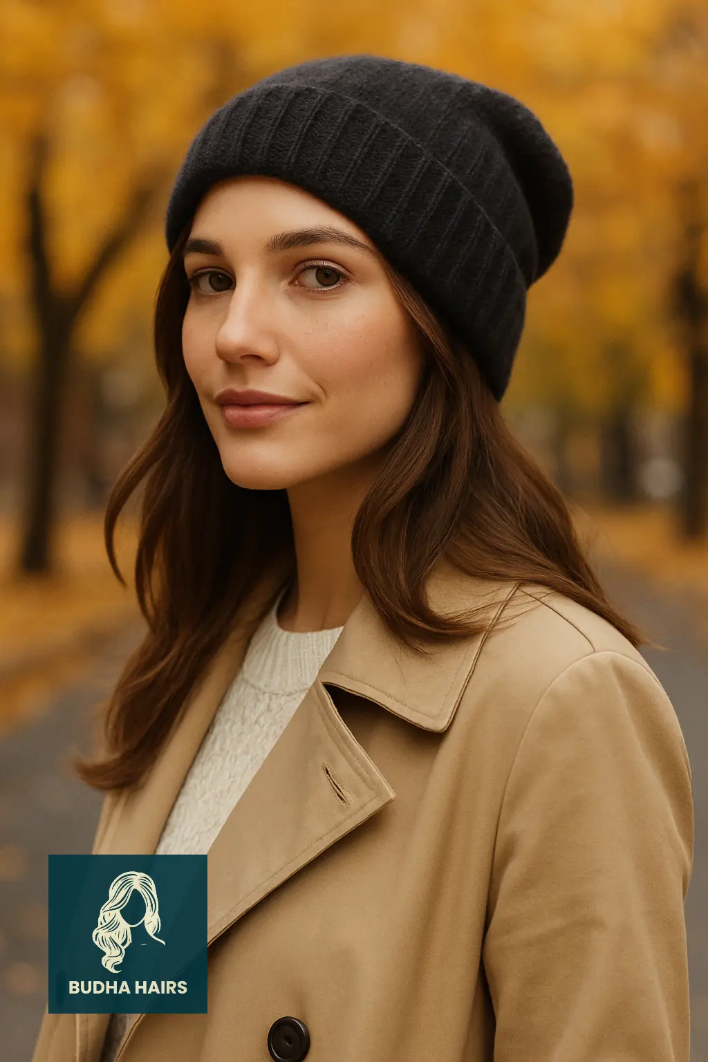 Long Layers with Slouchy Beanie
