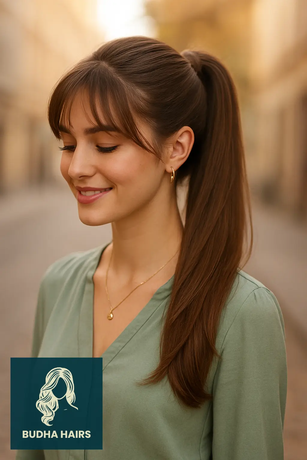 32 Gorgeous Weave Ponytail Hairstyles with Bangs for Every Occasion 24 Long Ponytail with Face-Framing Layers