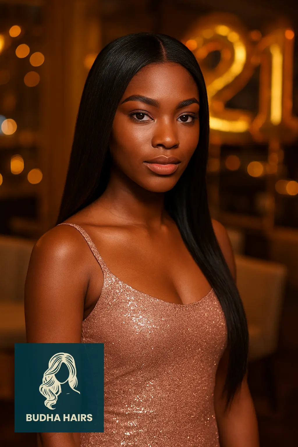 Long Straight Weave with Middle Part