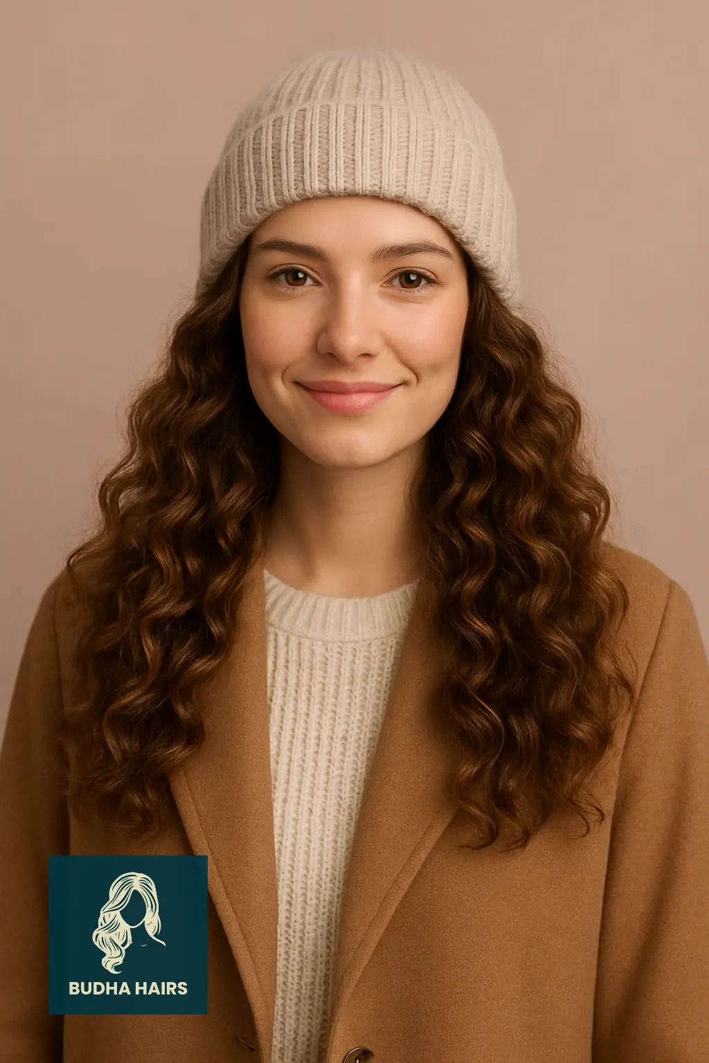 Loose Curls with Oversized Beanie