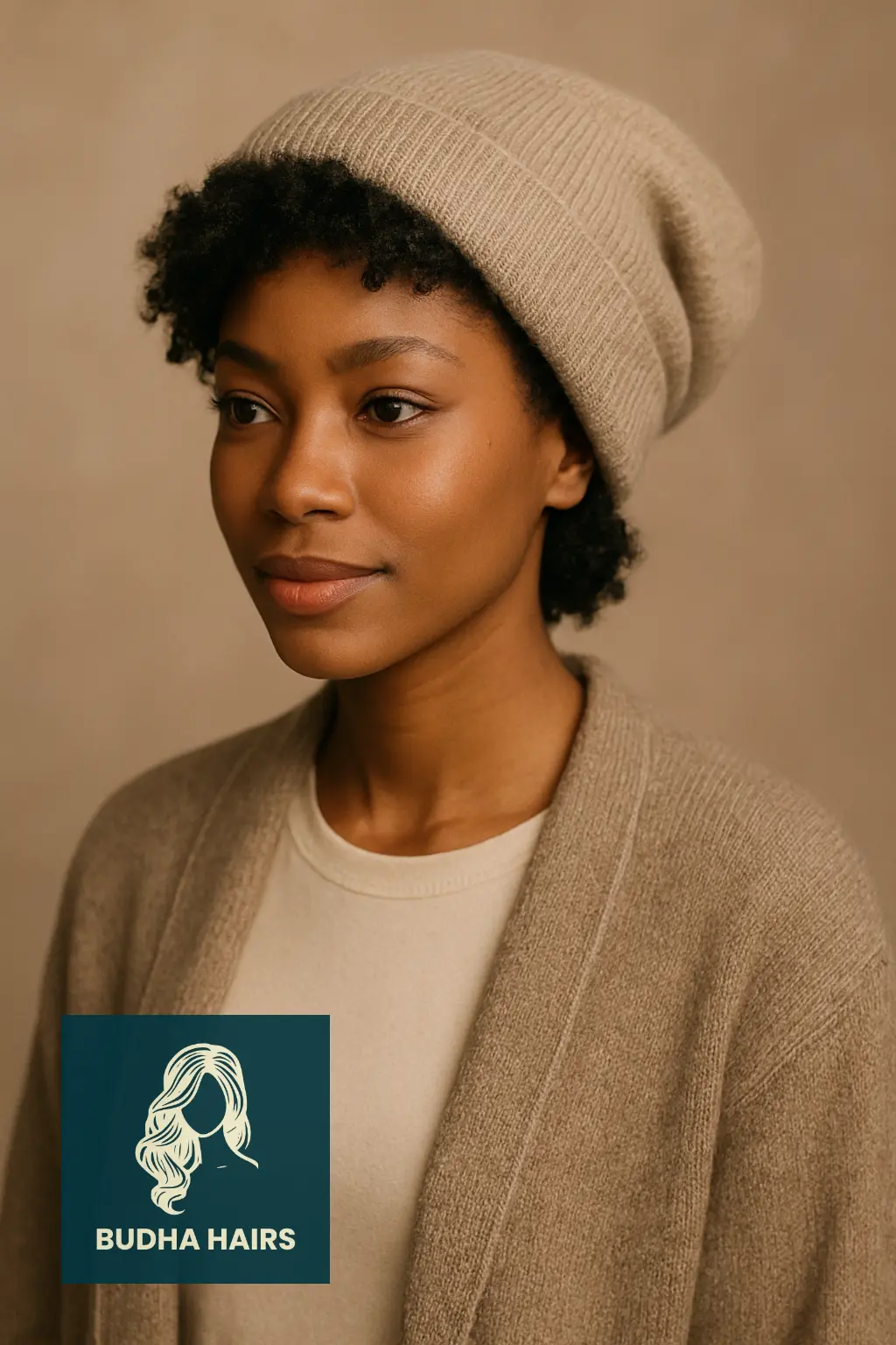Loose Natural Tapered Curls with Beanie