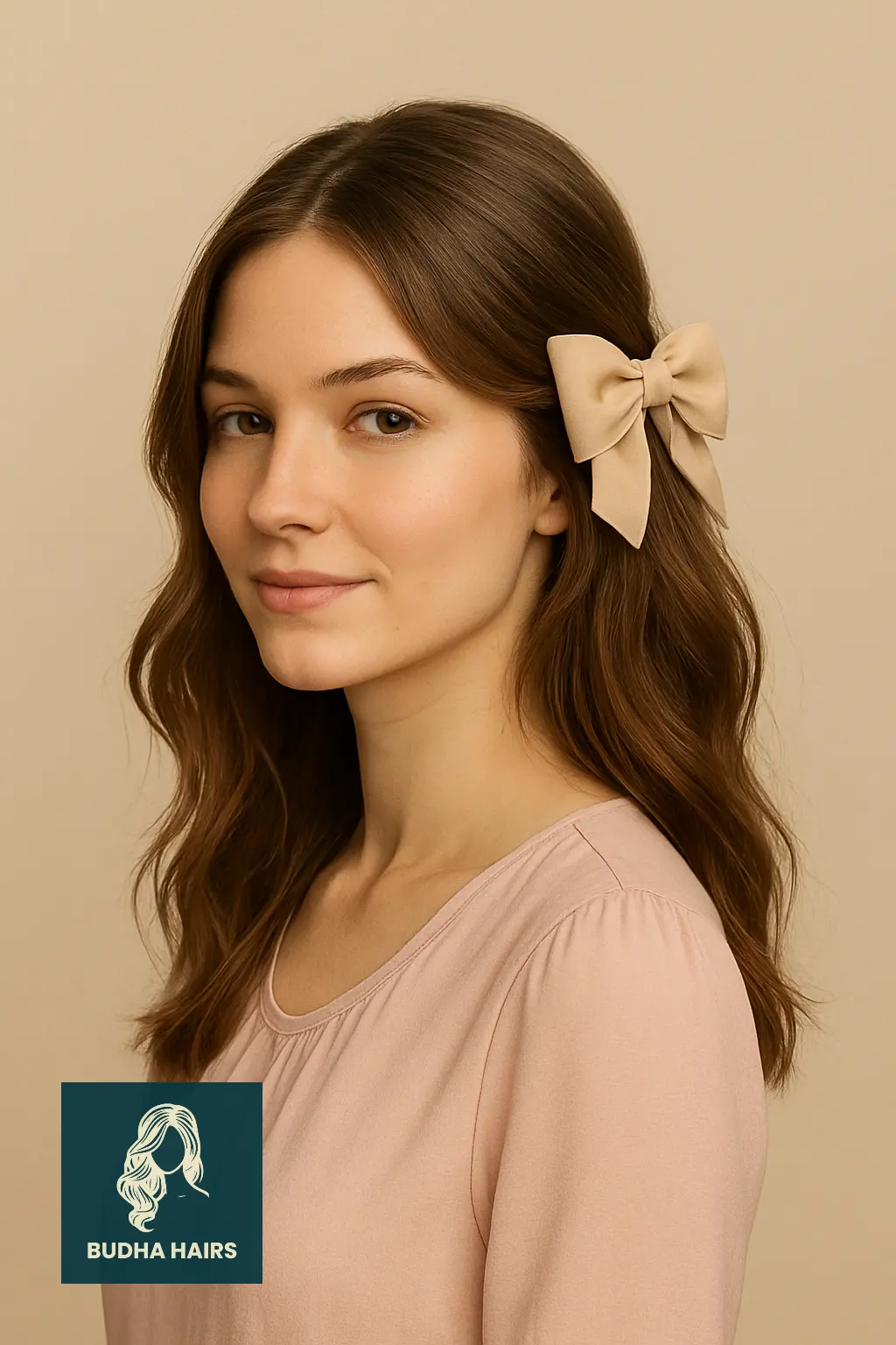 Loose Waves with Hair Bow Clip