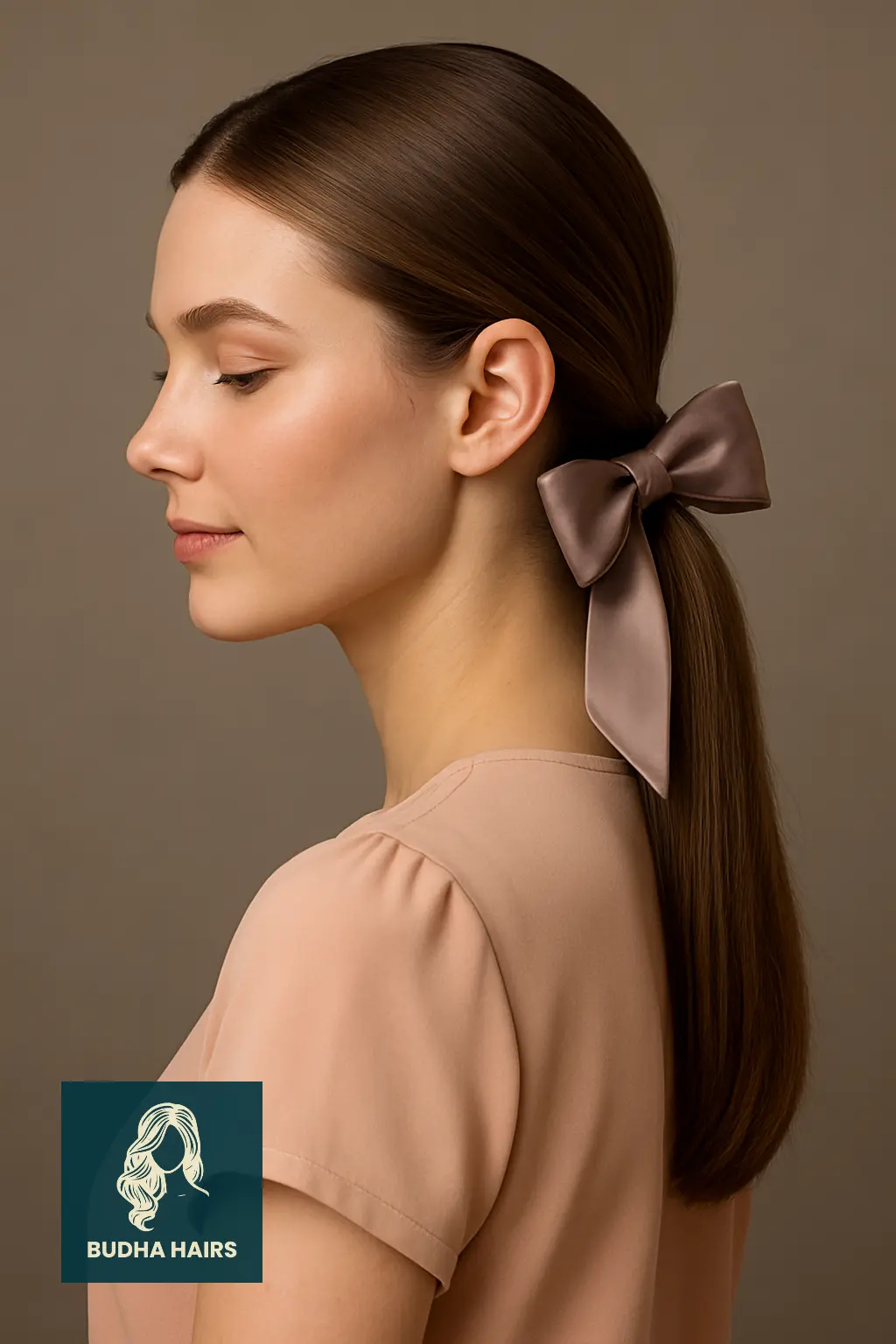 Low Ponytail with Side Bow Detail