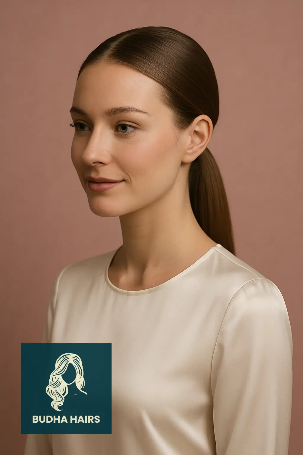 30 Sleek Ponytail Hairstyles That Redefine Chic Elegance 2 Low Sleek Ponytail with Middle Part