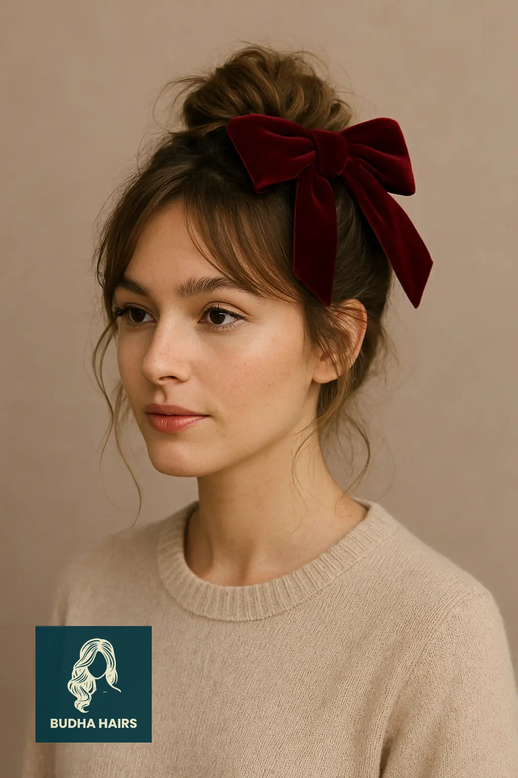 Messy Bun with Velvet Bow