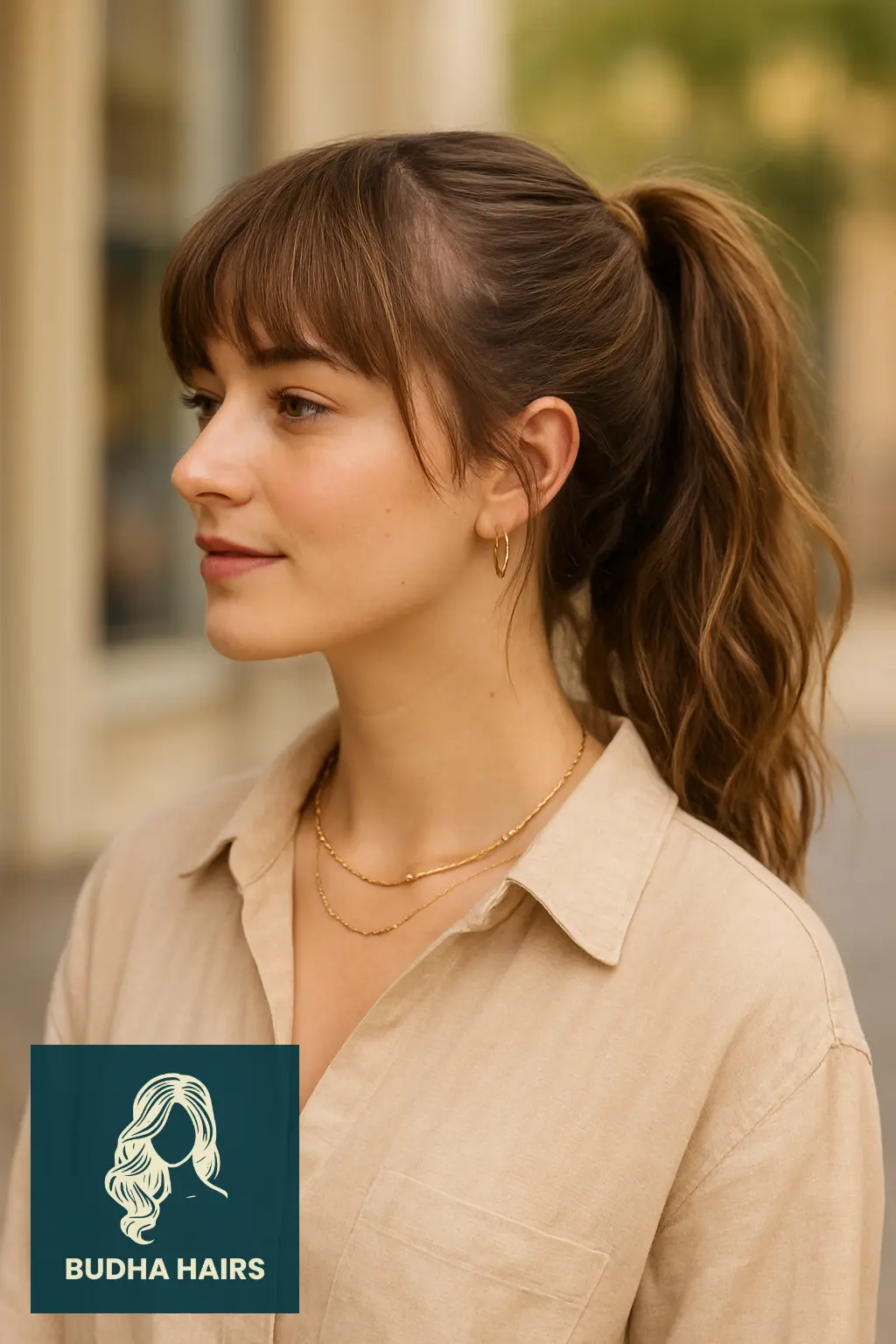 32 Gorgeous Weave Ponytail Hairstyles with Bangs for Every Occasion 9 Messy Weave Ponytail with Choppy Bangs