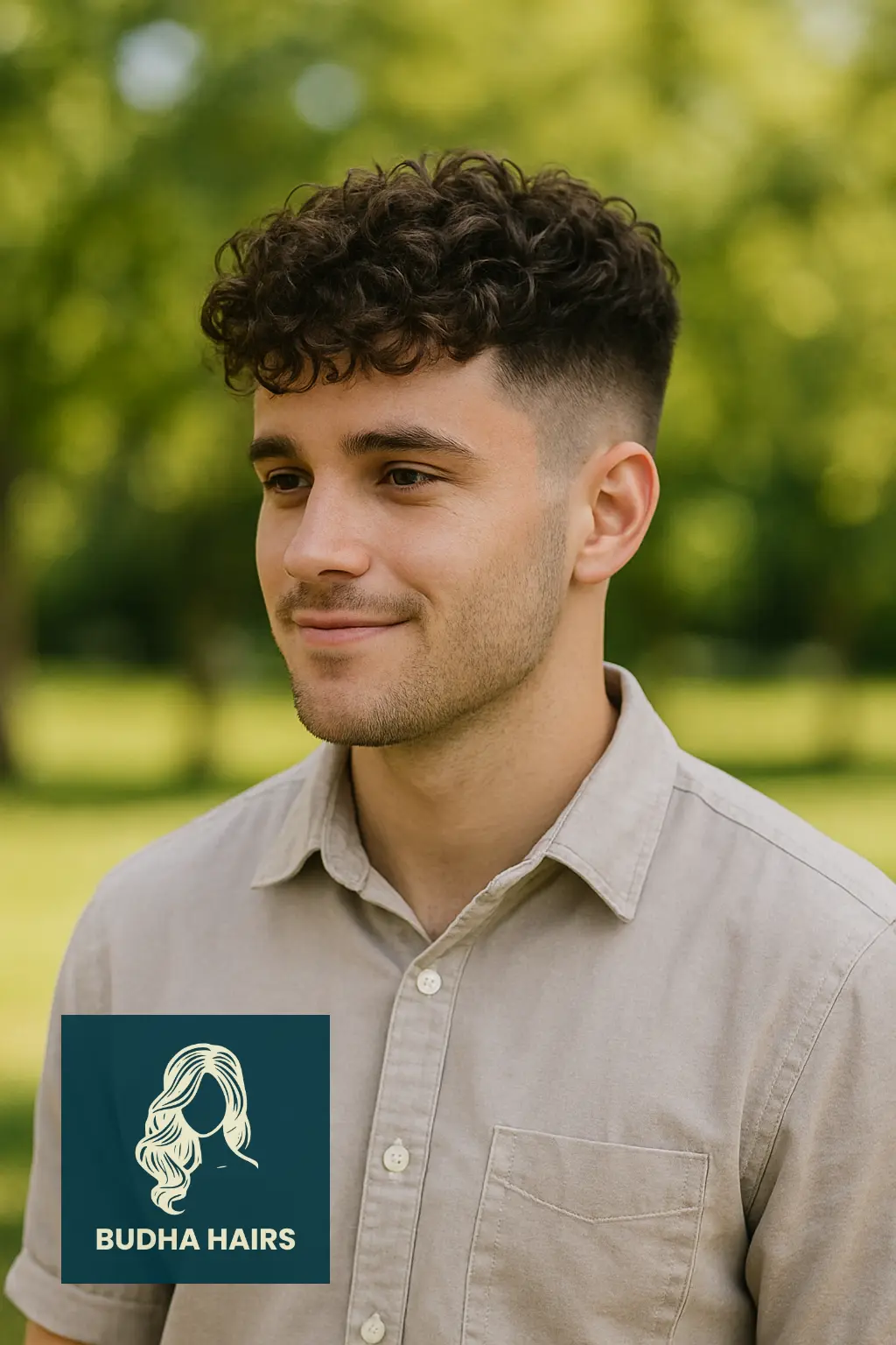 Mid Fade with Curly Fringe