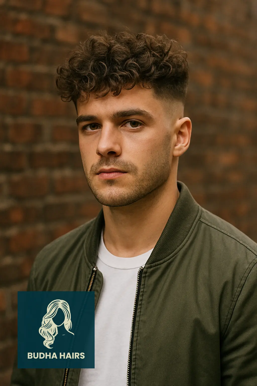 Mid Fade with Messy Curly Texture