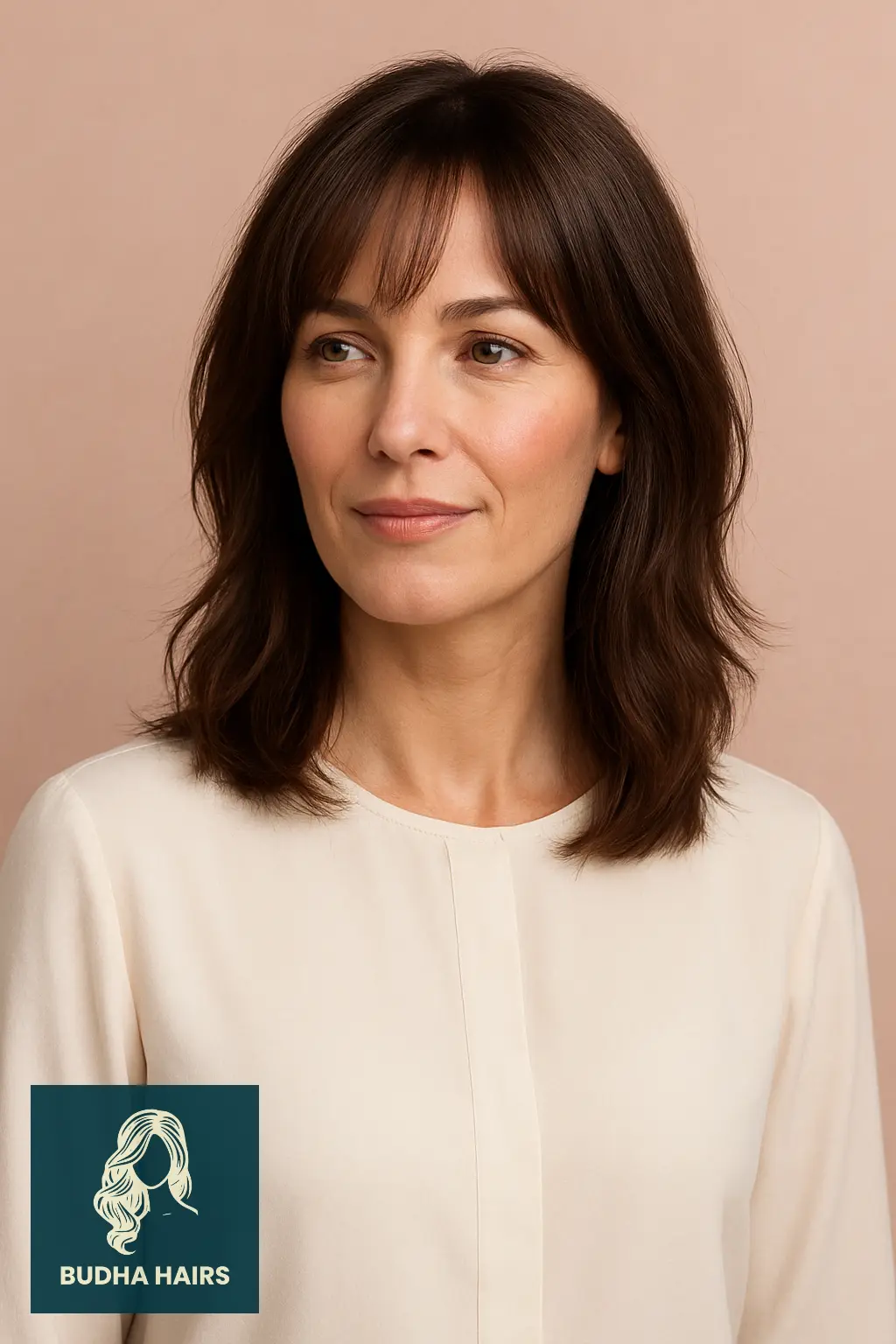 35 Stunning Mid Length Hairstyles Over 40 to Refresh Your Look 13 Mid Length Haircut with Curtain Bangs