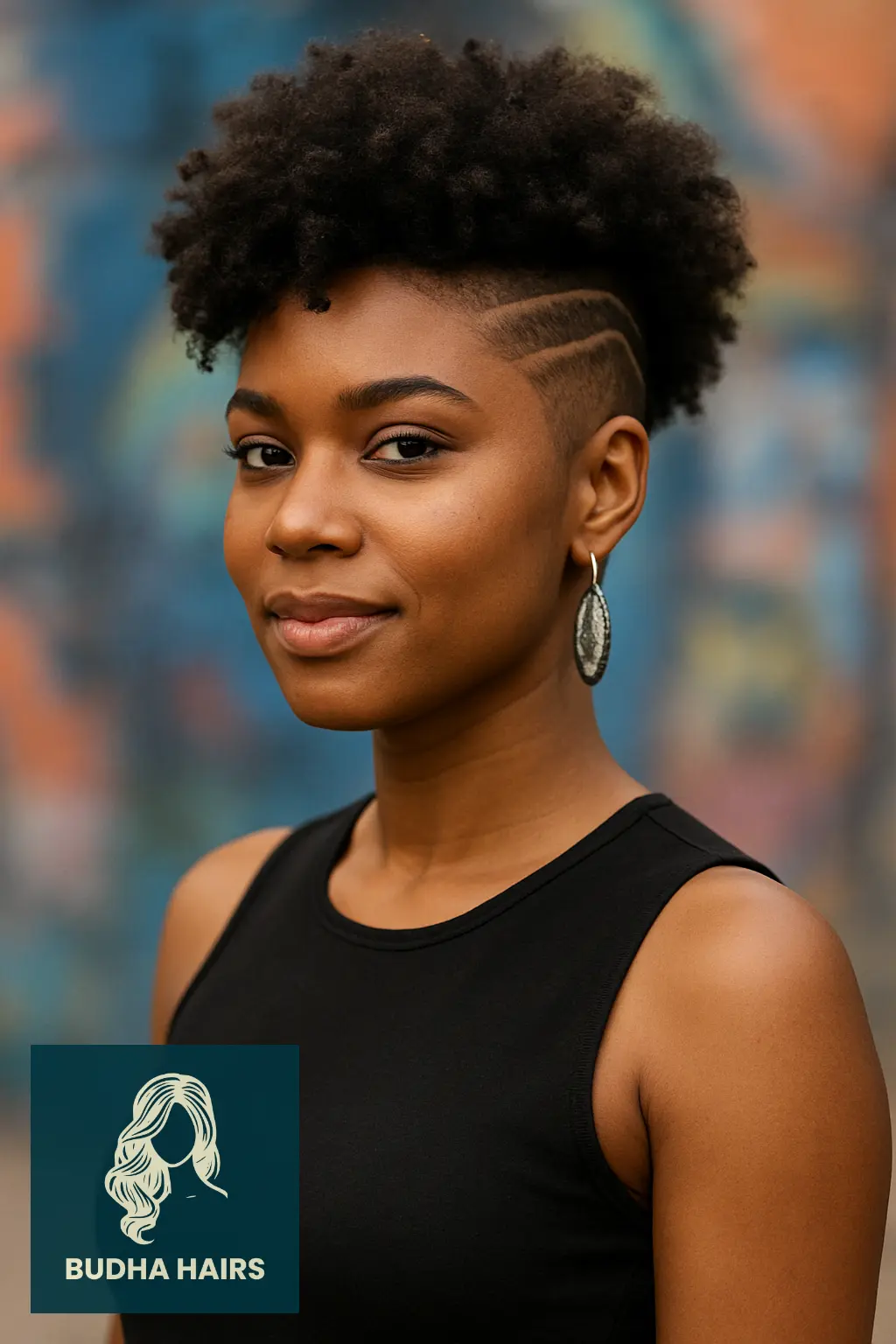 30 Bold One Side Shaved Hairstyles for Black Women 4 Natural Curls with Fade Design