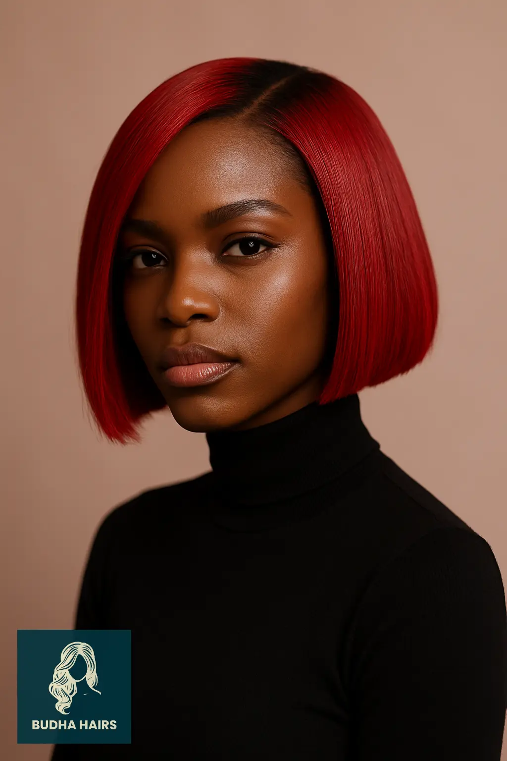 Red Bob with Angled Blunt Cut