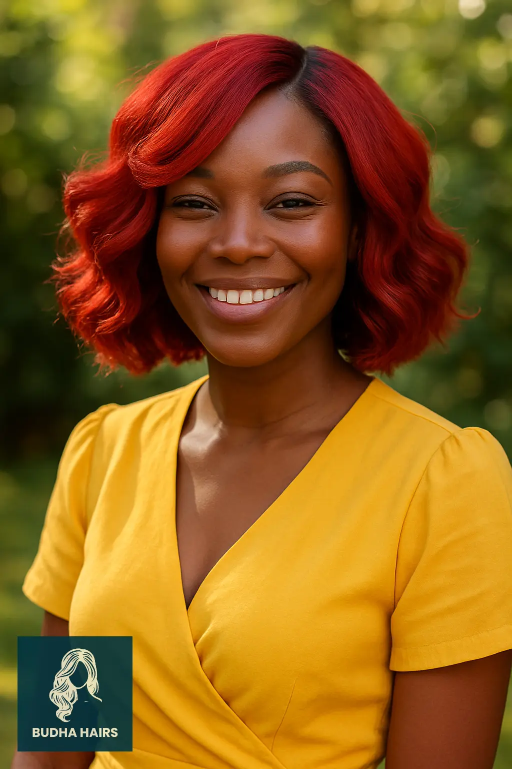 Red Bob with Bouncy Curled Ends