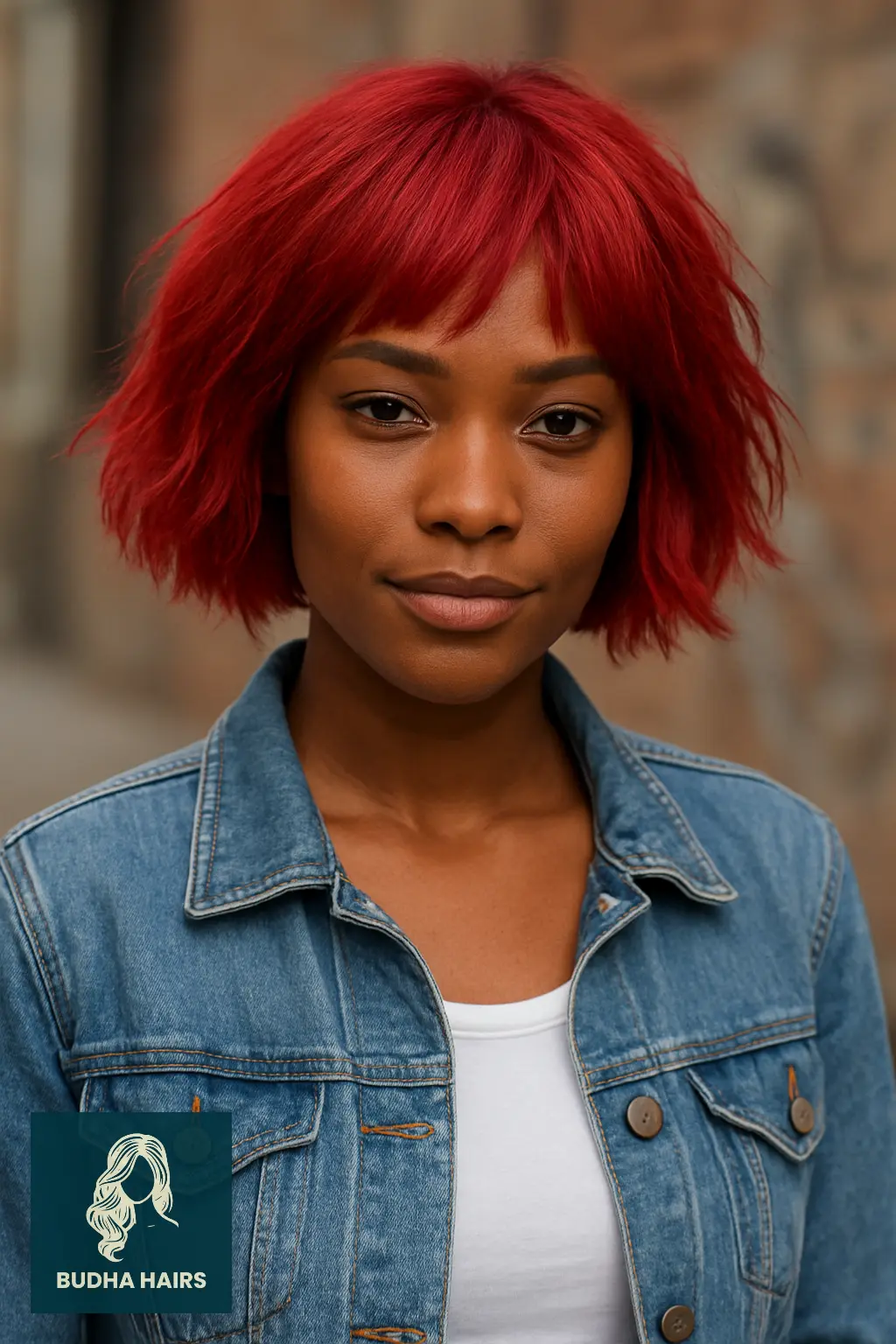 Red Bob with Choppy Textured Ends