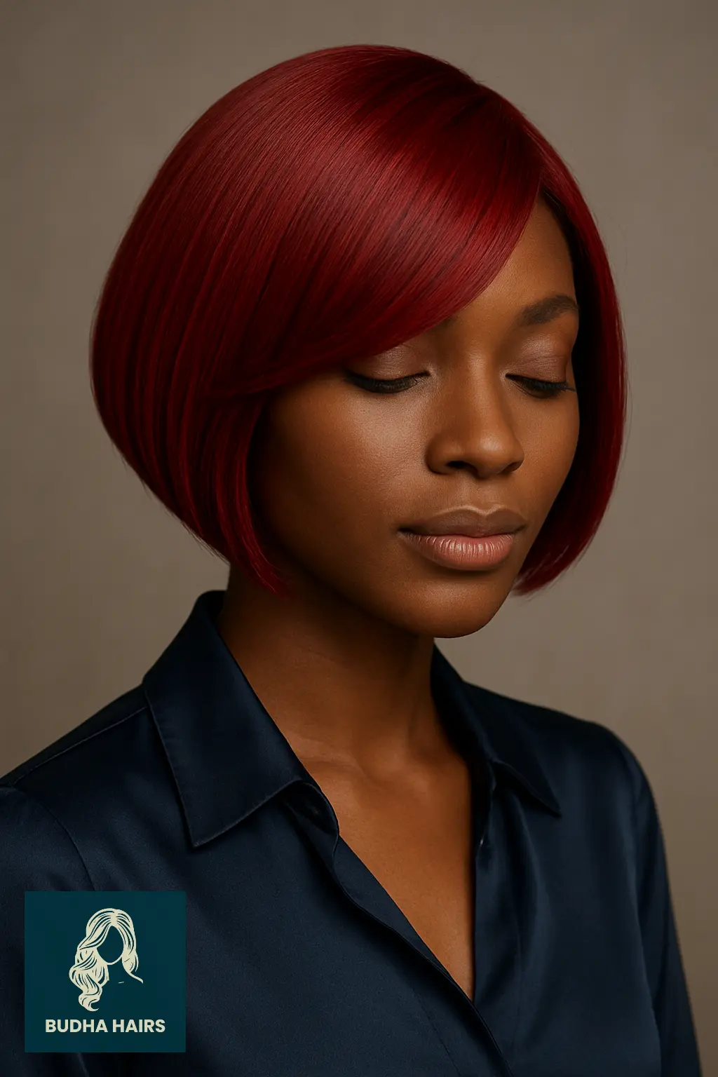 Red Bob with Long Side Fringe