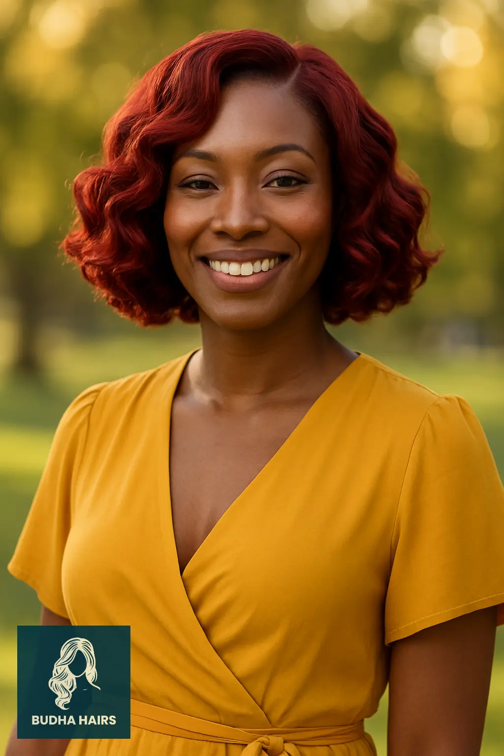 Red Bob with Loose Spiral Curls