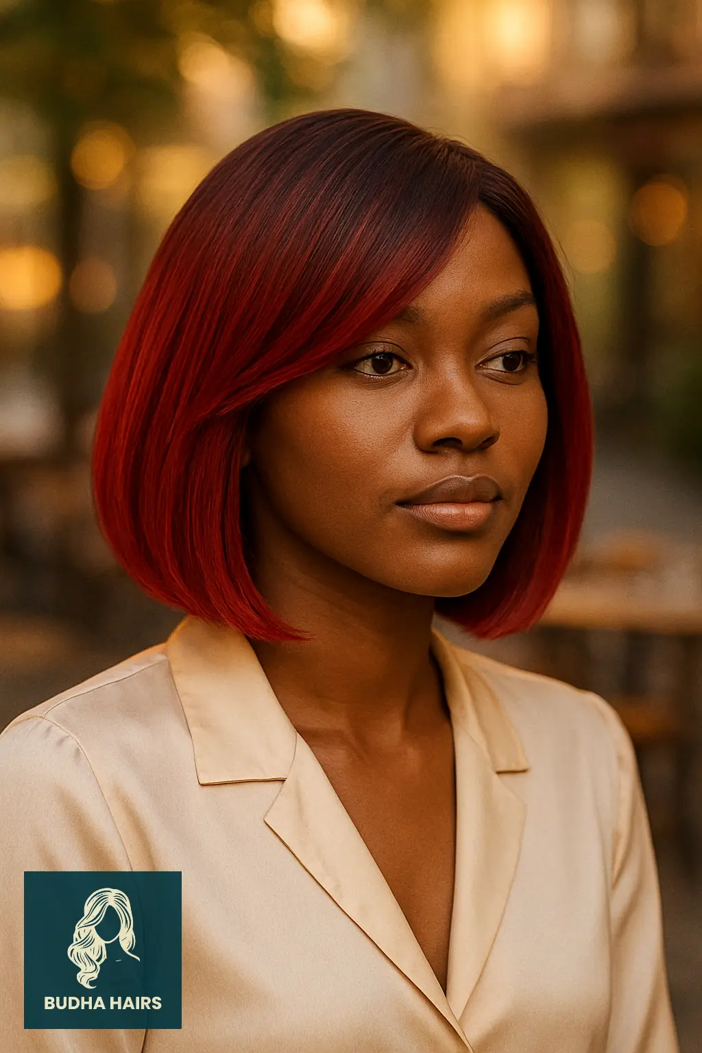 Red Bob with Ombre Fade Effect